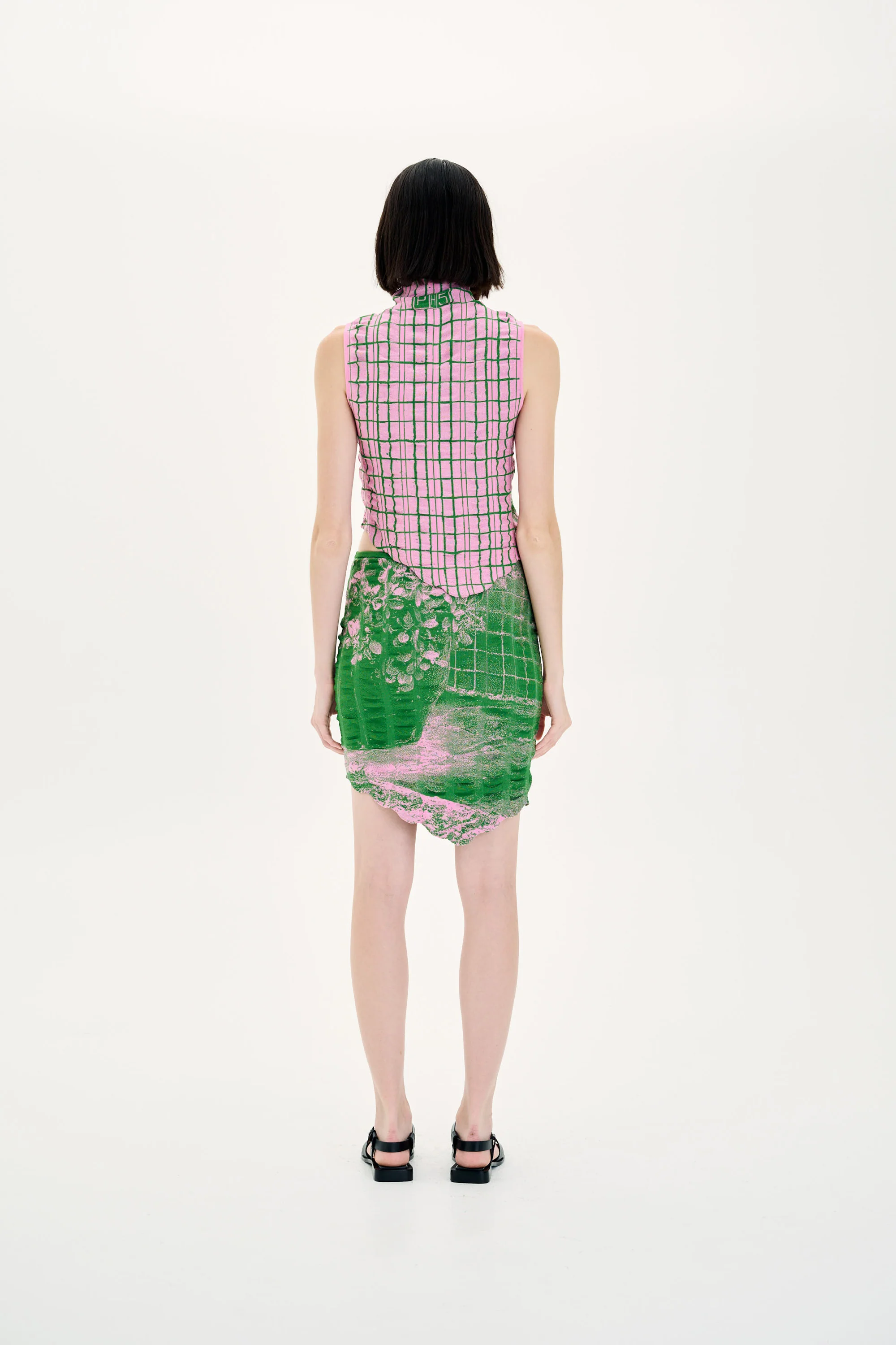 KIRI PLAID PRINT RUCHED TANK TOP - Image 4