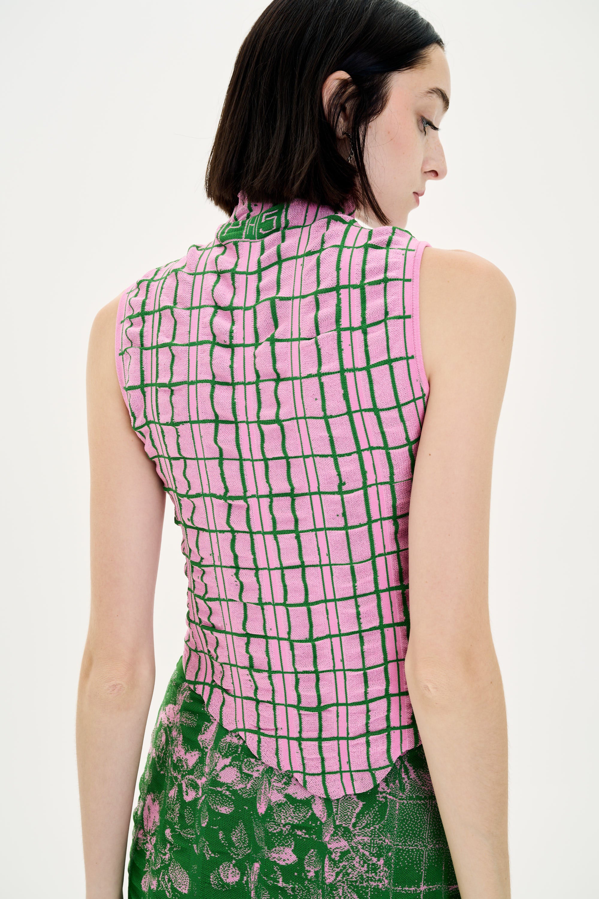 KIRI PLAID PRINT RUCHED TANK TOP - Image 5