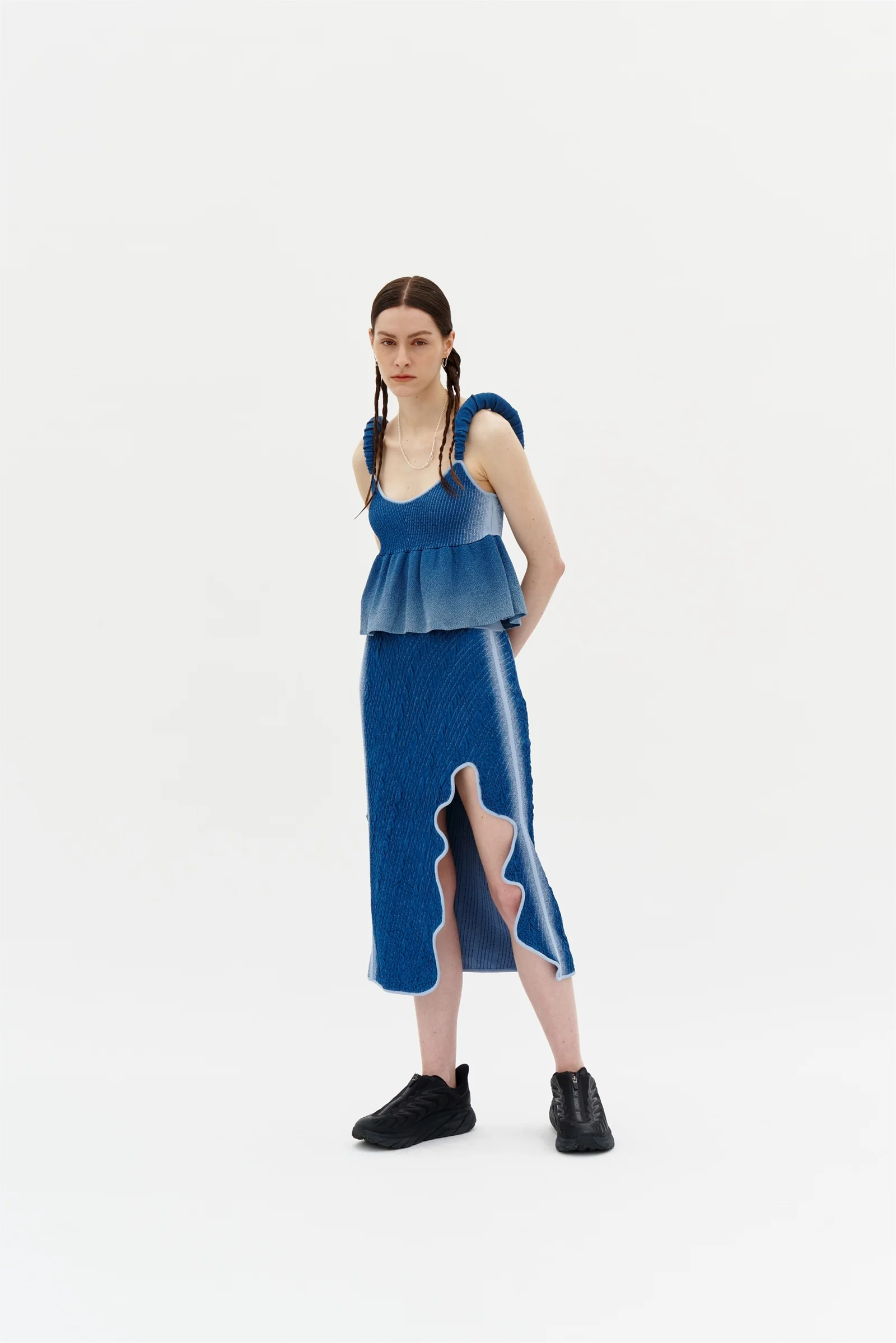 LABBU 3D BUBBLE WAVY MIDI SKIRT - Image 3