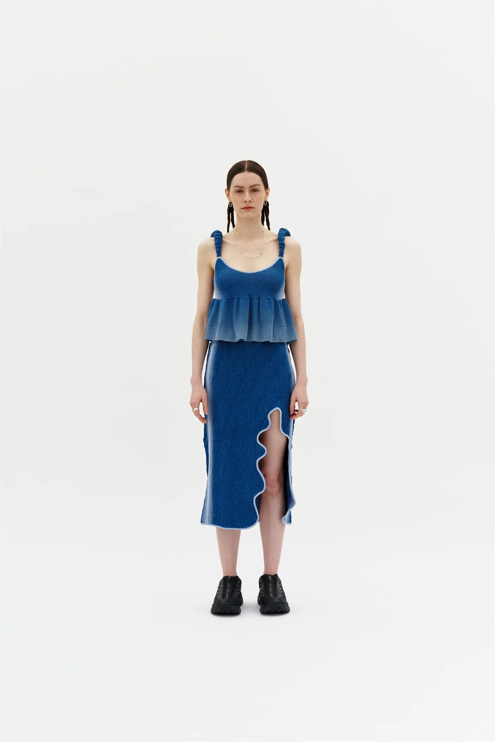 LABBU 3D BUBBLE WAVY MIDI SKIRT - Image 4