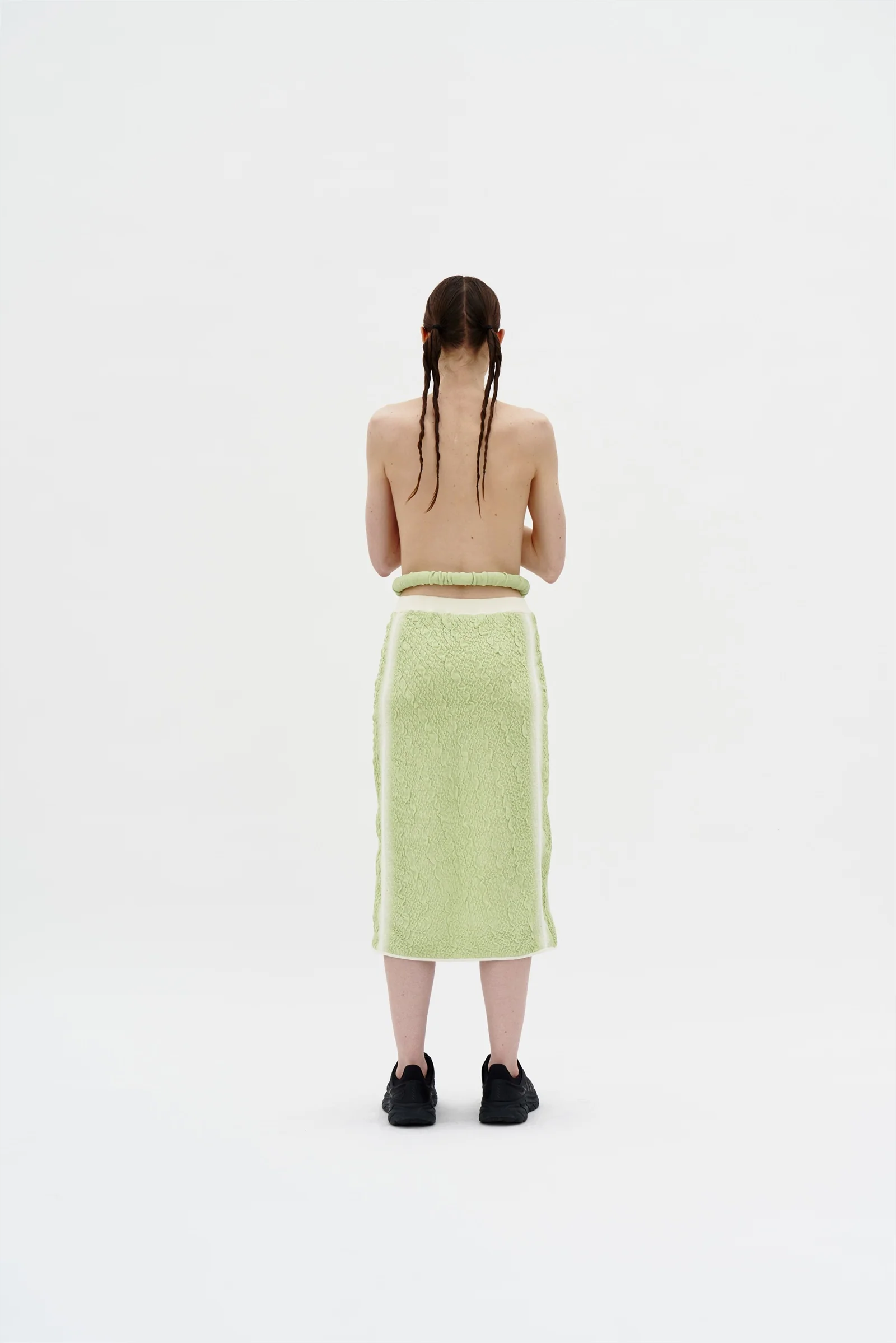 LABBU 3D BUBBLE WAVY MIDI SKIRT - Image 2