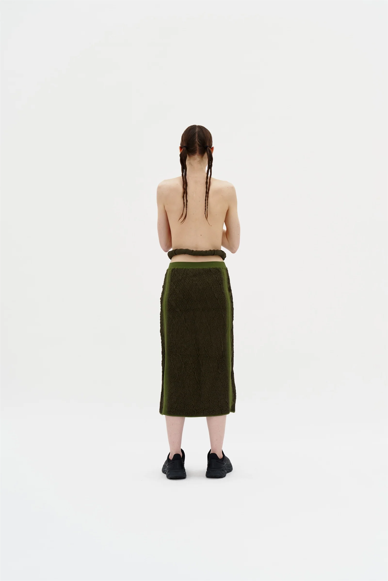 LABBU 3D BUBBLE WAVY MIDI SKIRT - Image 2