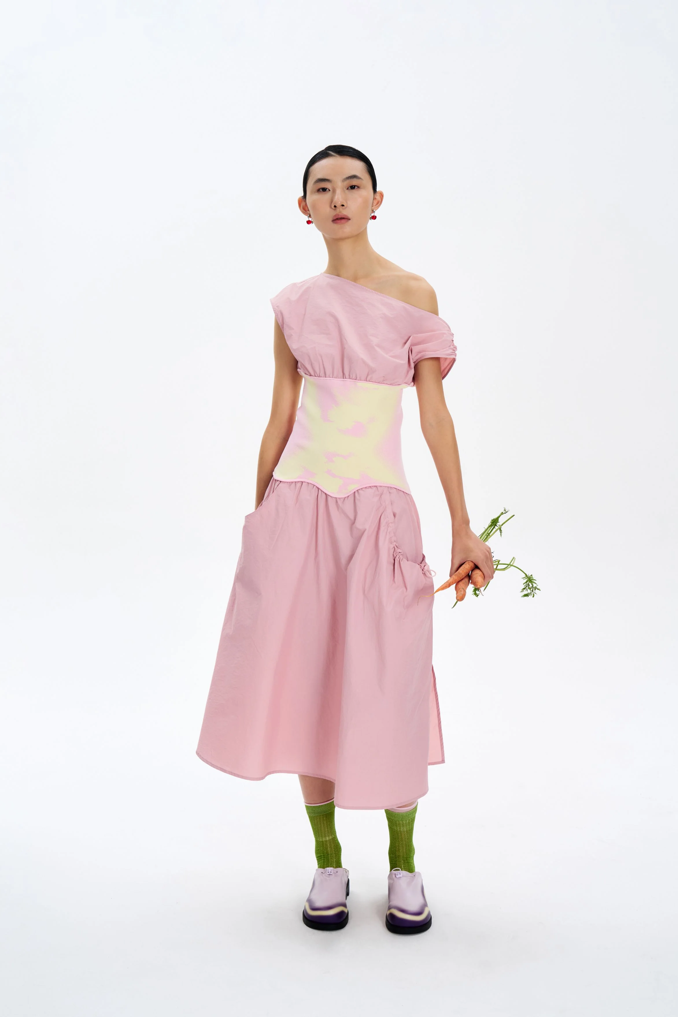 LEAH MIXED MEDIA MIDI DRESS - Image 2