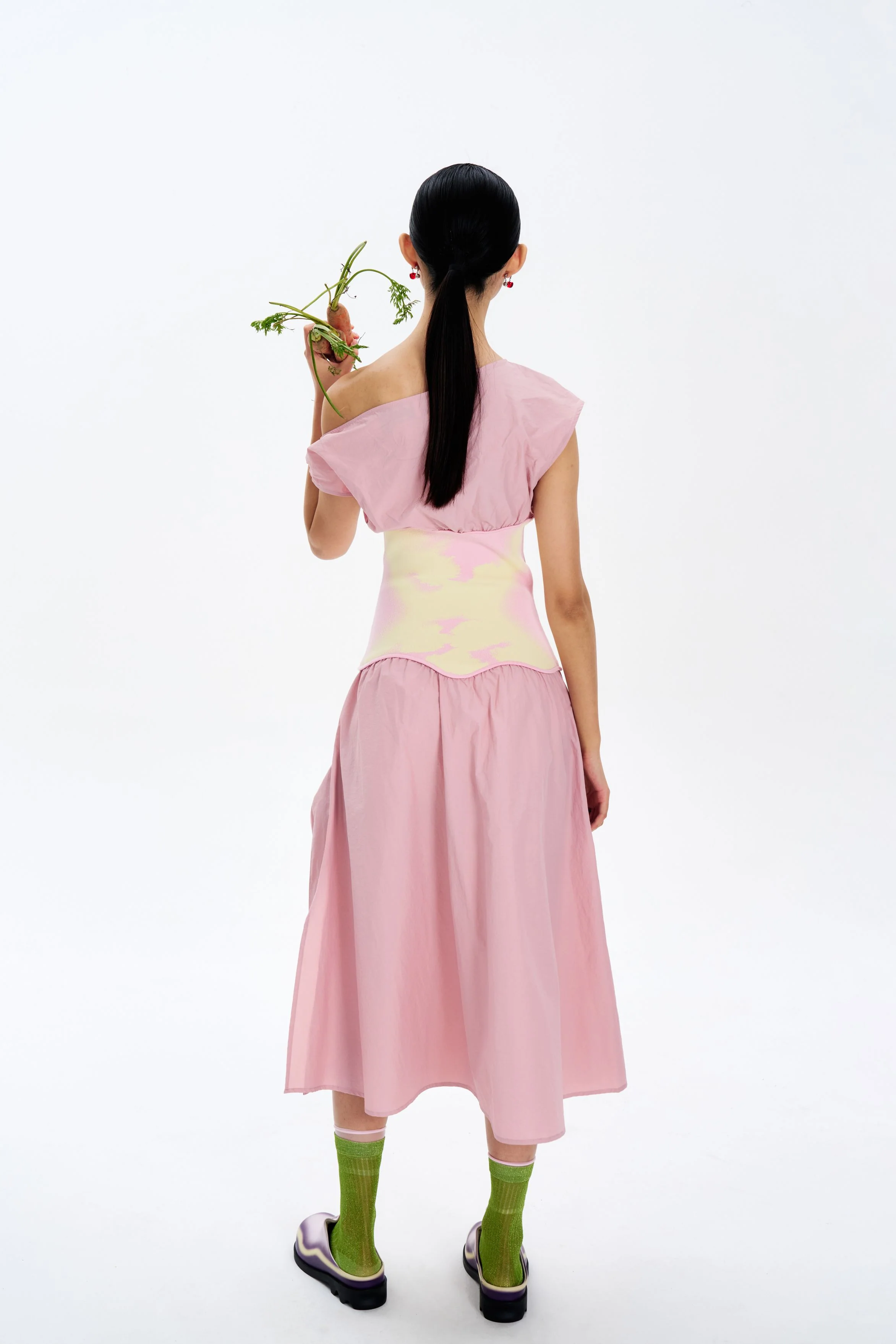 LEAH MIXED MEDIA MIDI DRESS - Image 4