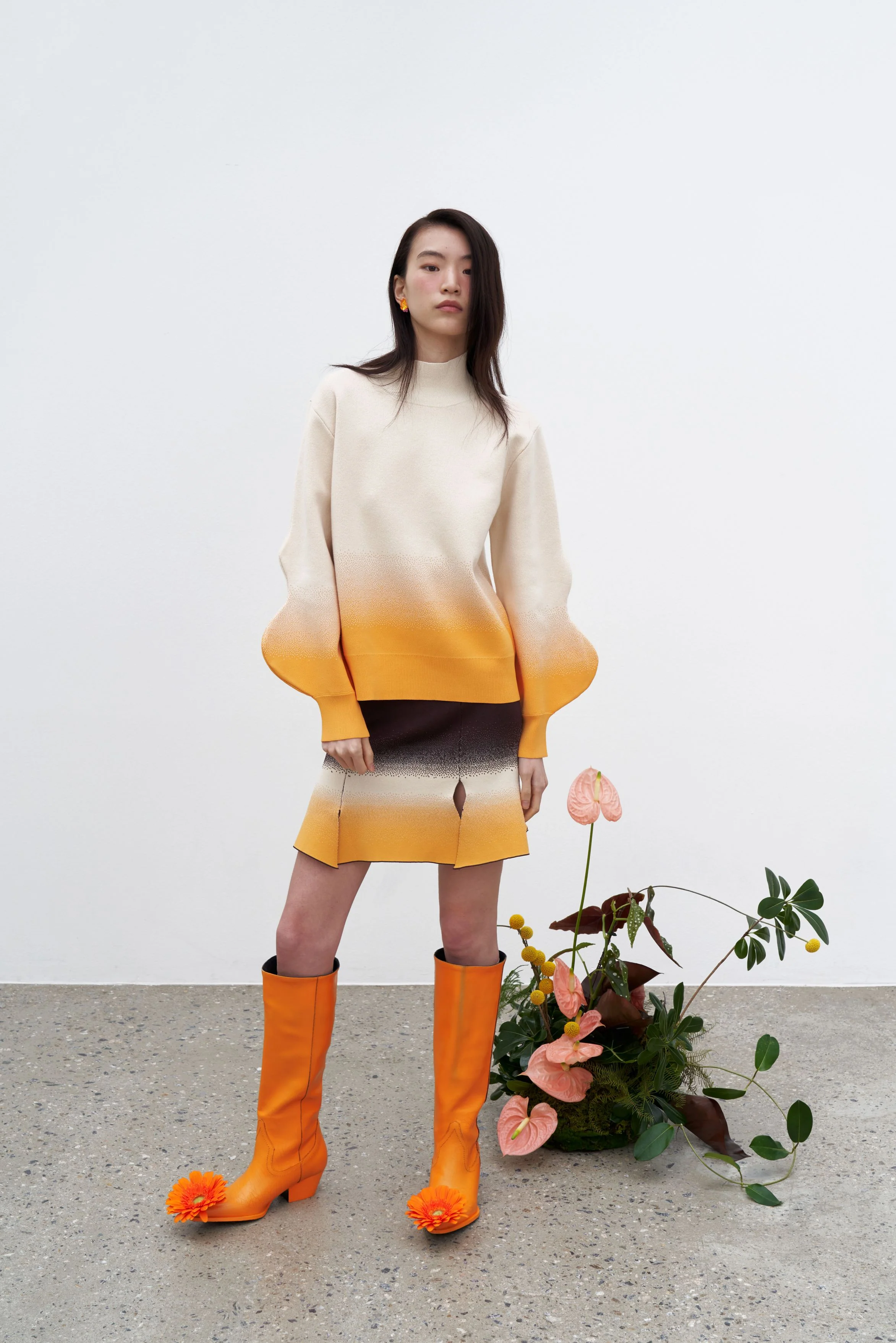 LIKO GRADIENT PRINT MOCKNECK WITH WAVY SLEEVES - Image 2