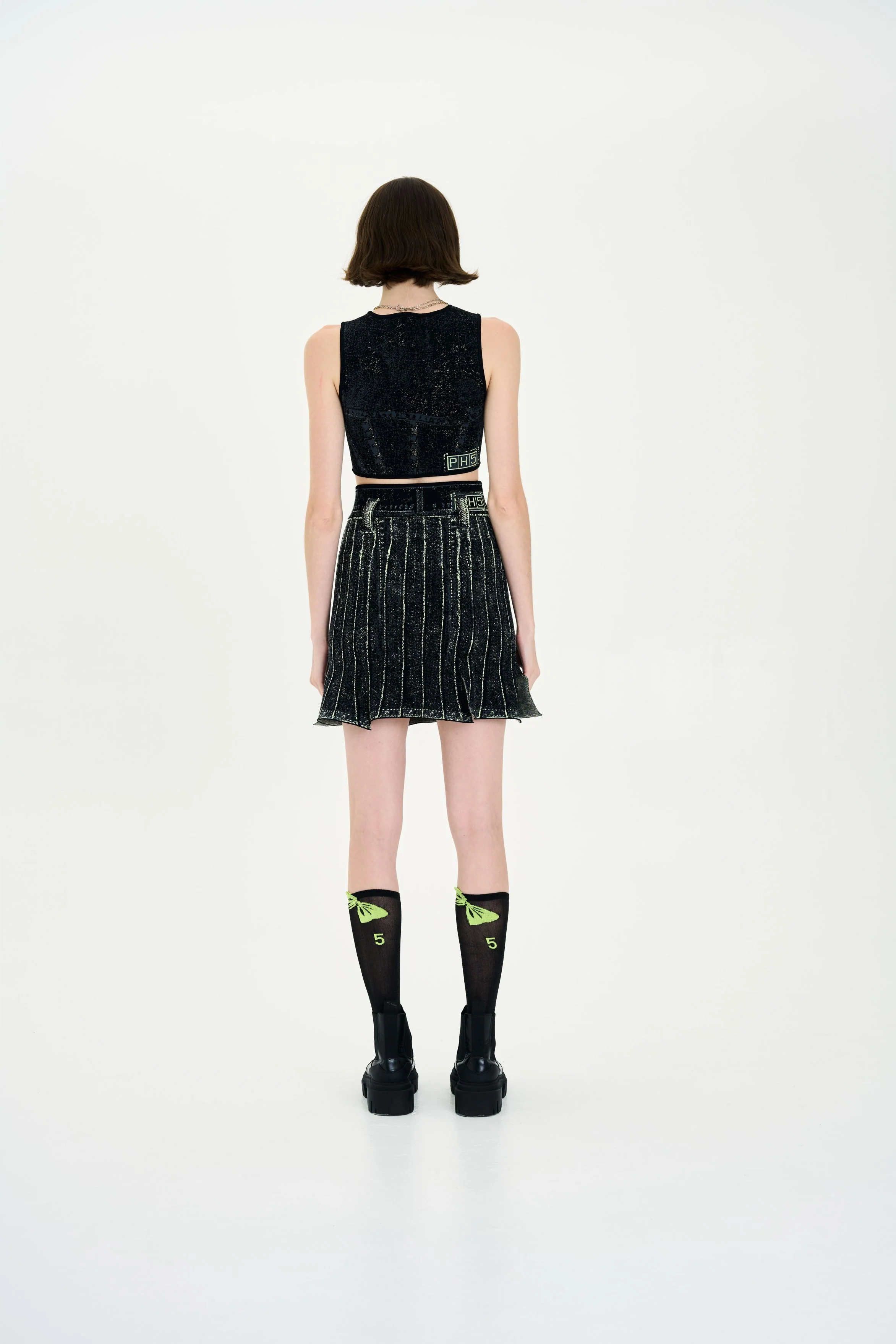 LILLIAN DENIM PRINT CROPPED TOP - Image 5