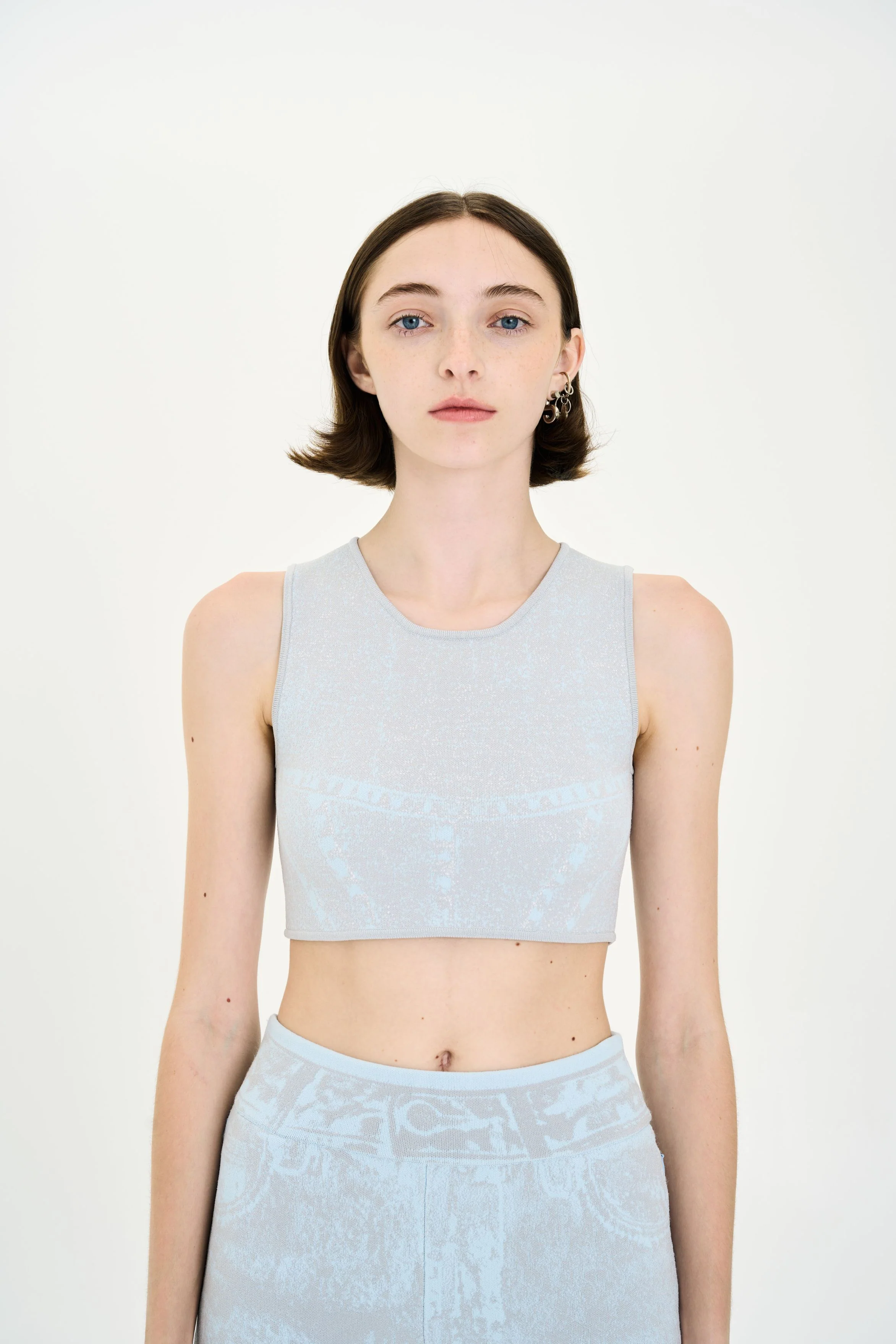 LILLIAN DENIM PRINT CROPPED TOP - Image 4