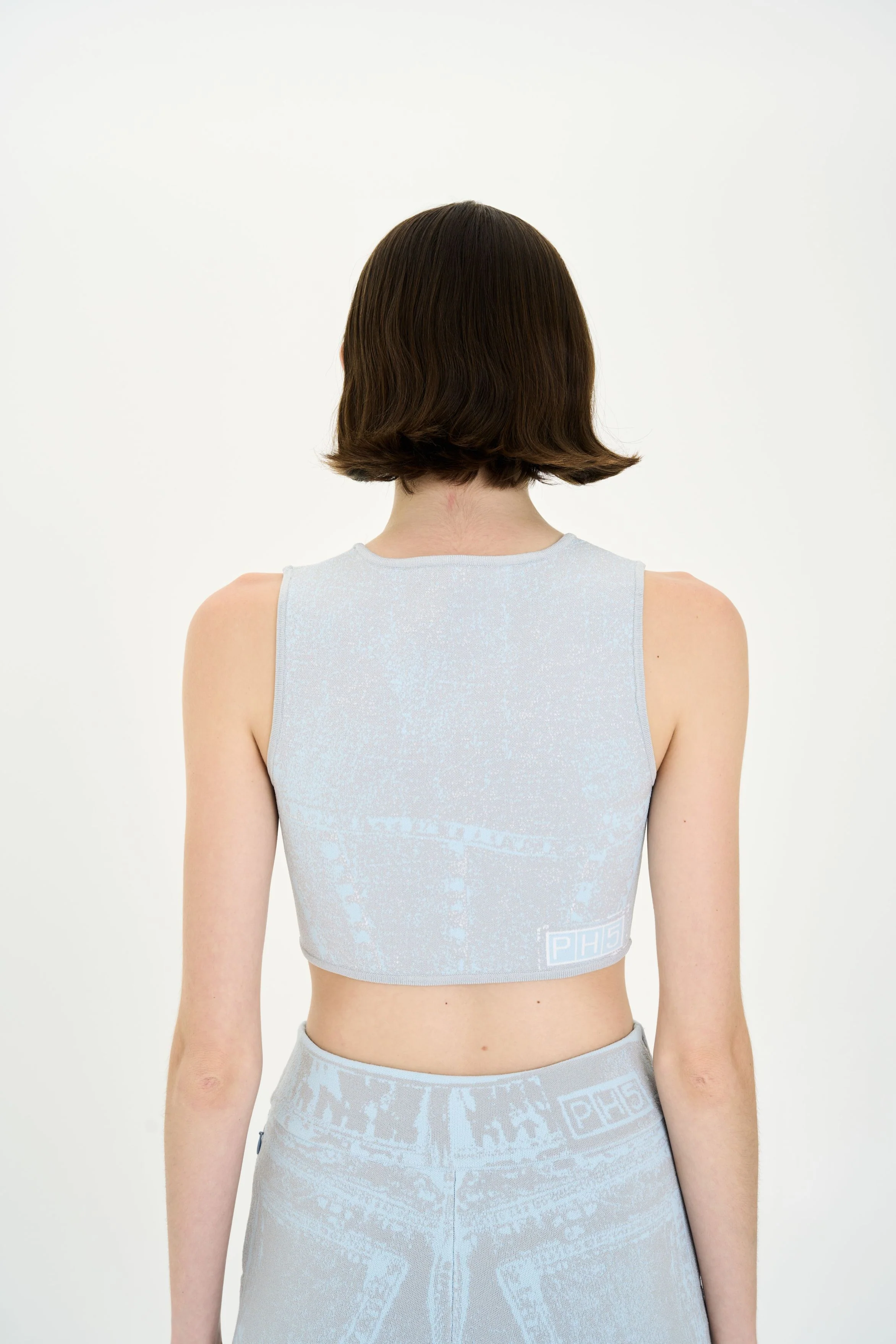 LILLIAN DENIM PRINT CROPPED TOP - Image 5