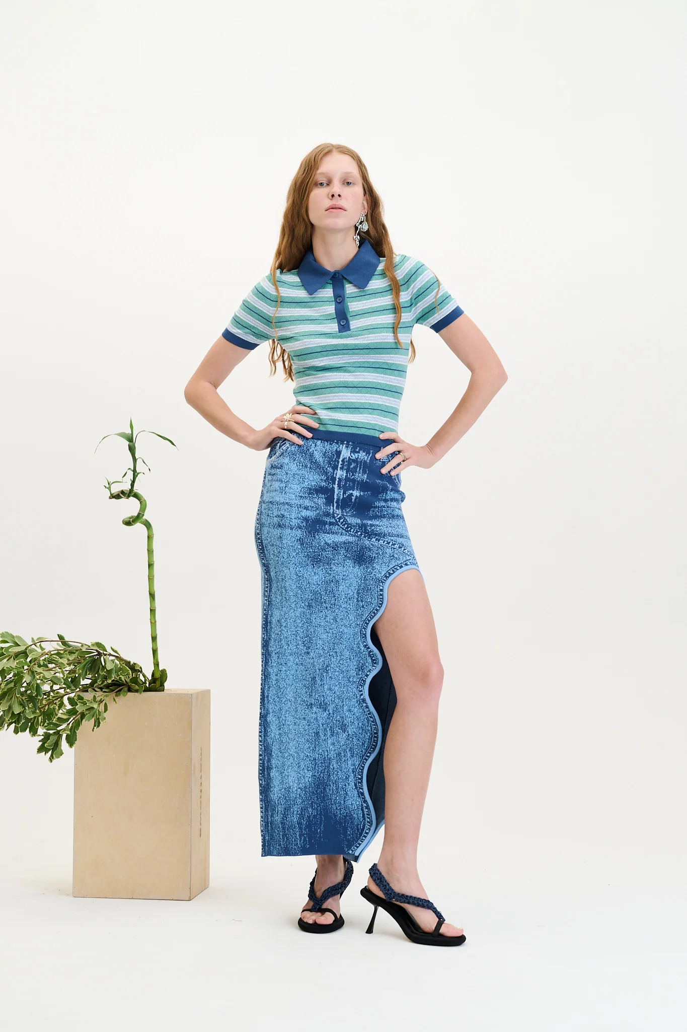 LILY MIDI DENIM SKIRT - Image 3