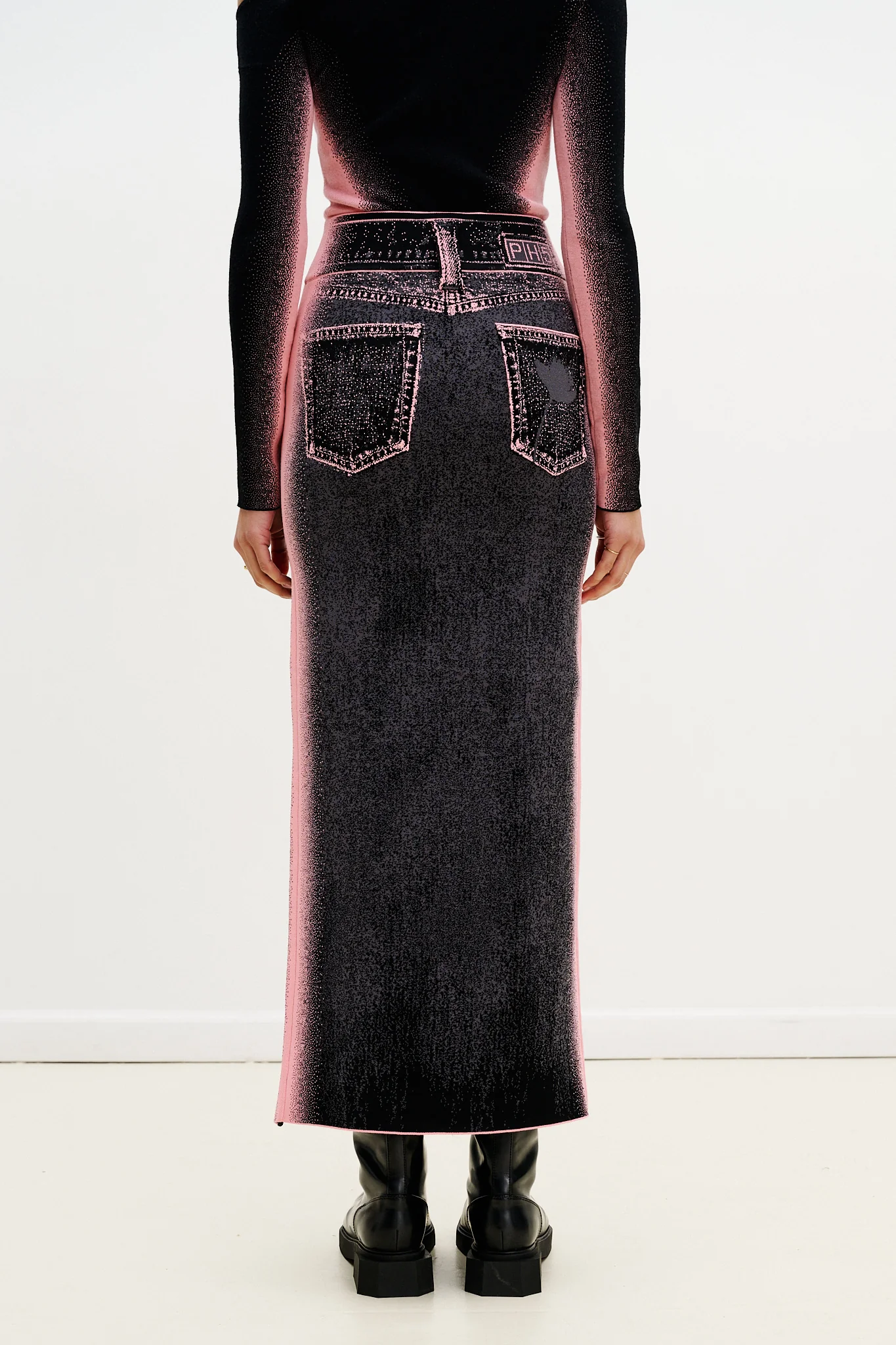 LILY WAVY MIDI DENIM SKIRT - Image 7