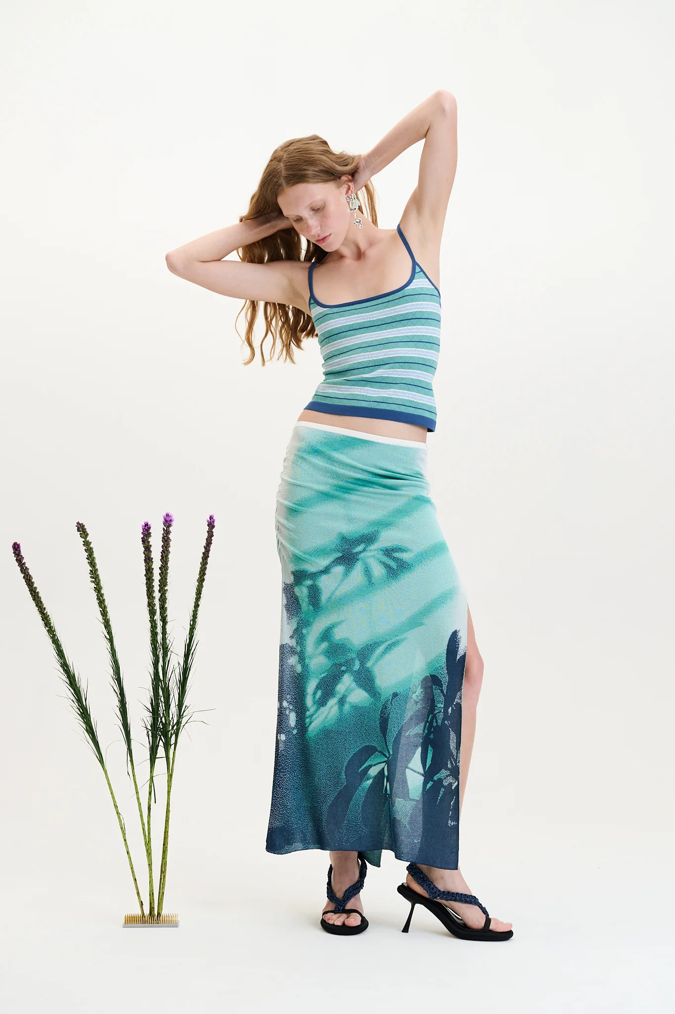 LINA WINDOW PRINT MIDI SKIRT - Image 3