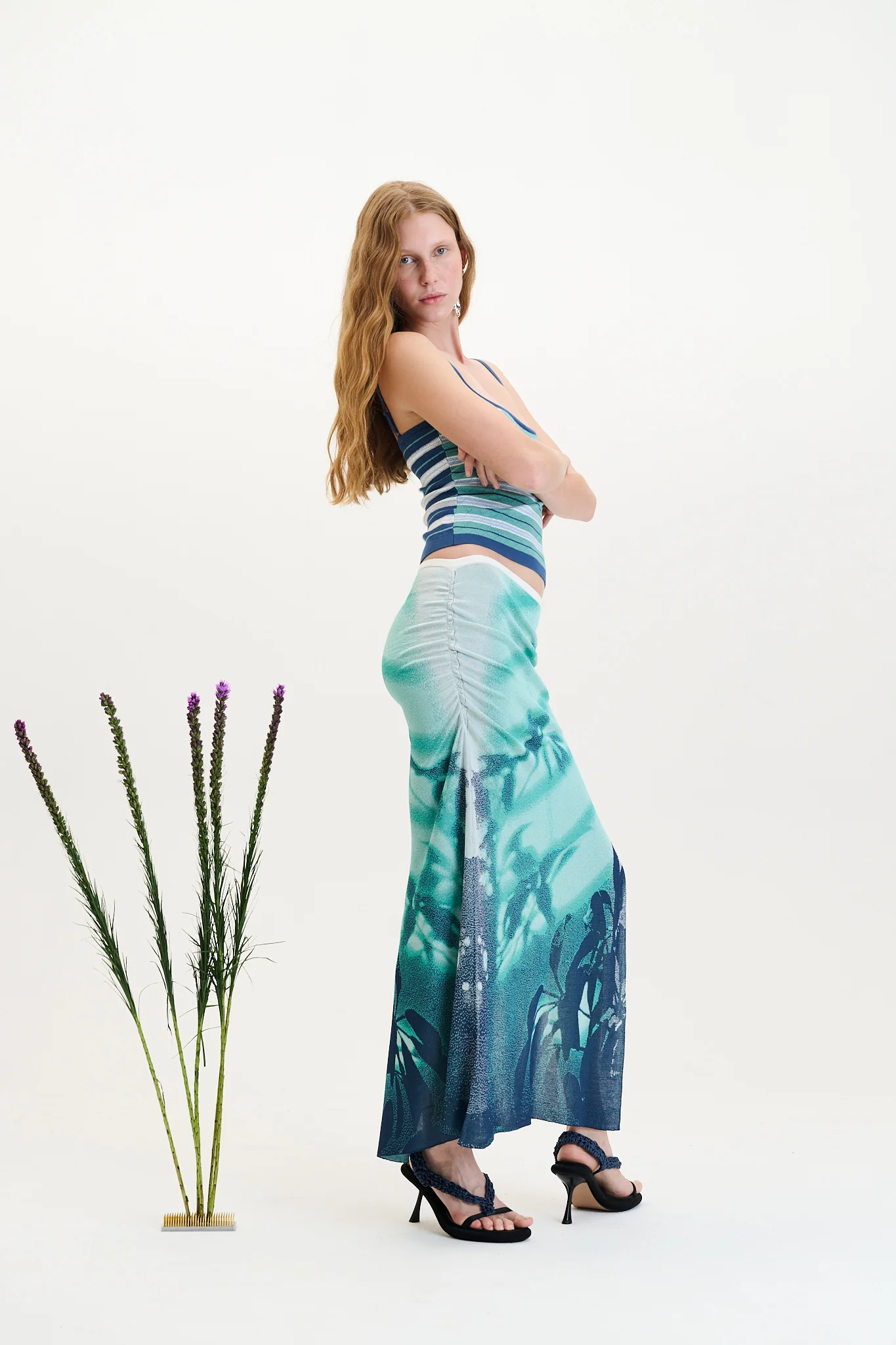 LINA WINDOW PRINT MIDI SKIRT - Image 5