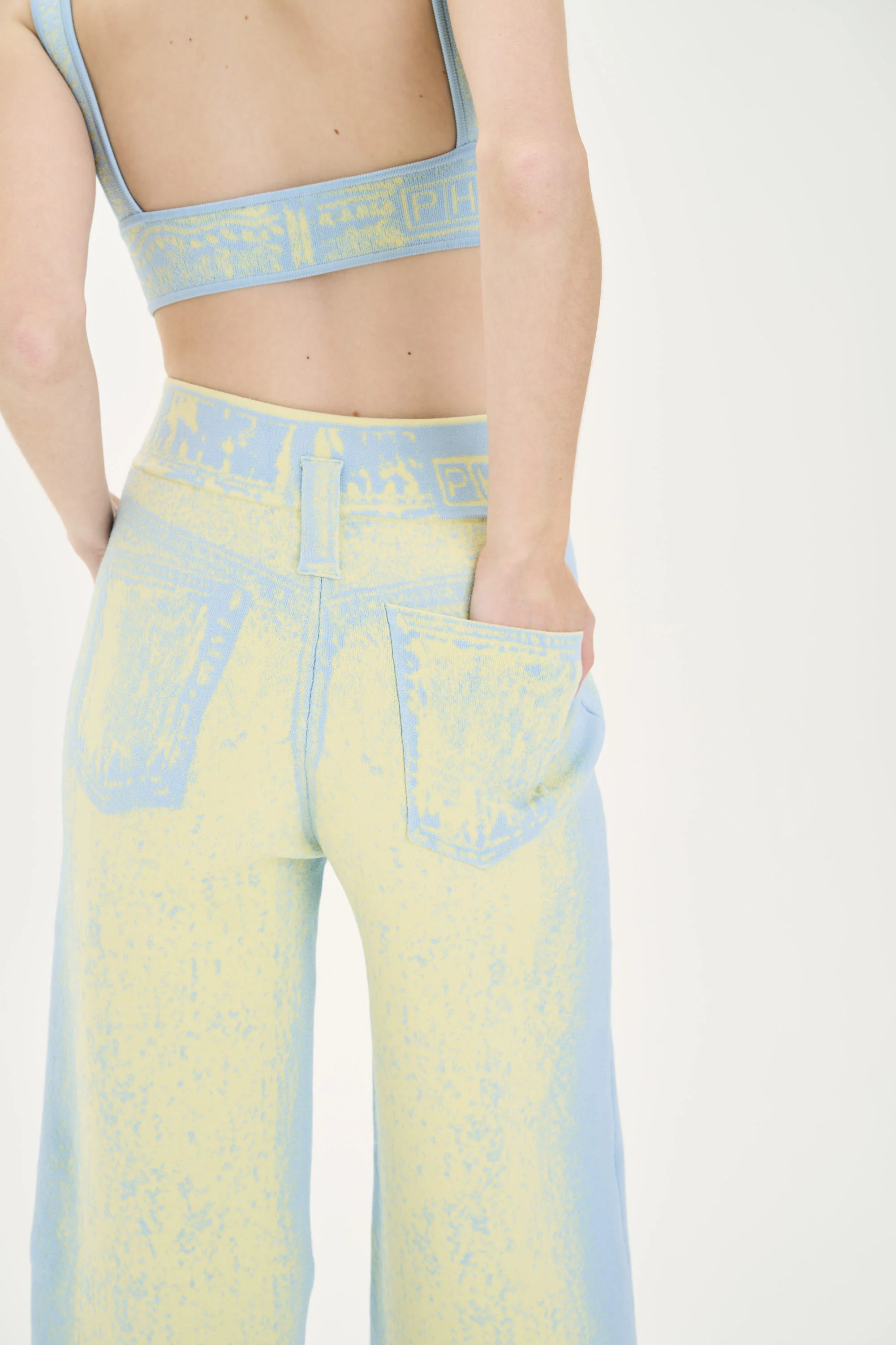 LYCHEE FAKE DENIM PRINT SHORTS - Image 4