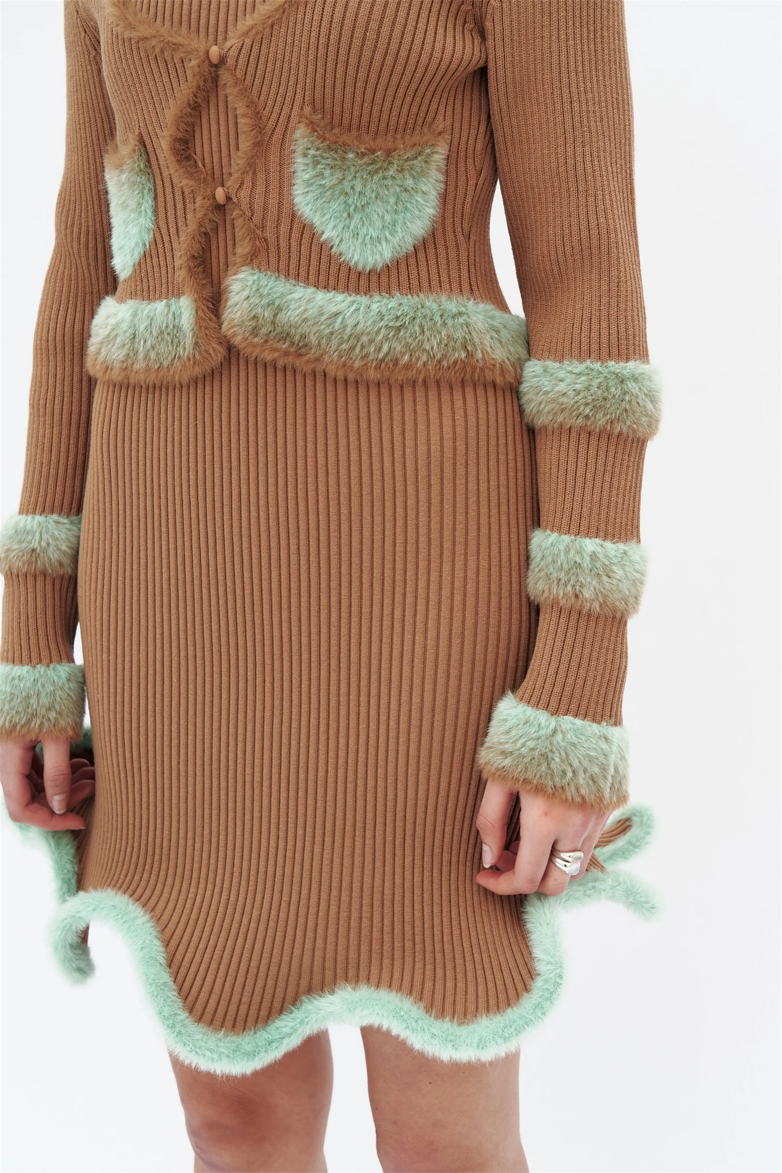 MOROSE FAUX FUR TRIMMED CROPPED CARDIGAN - Image 6