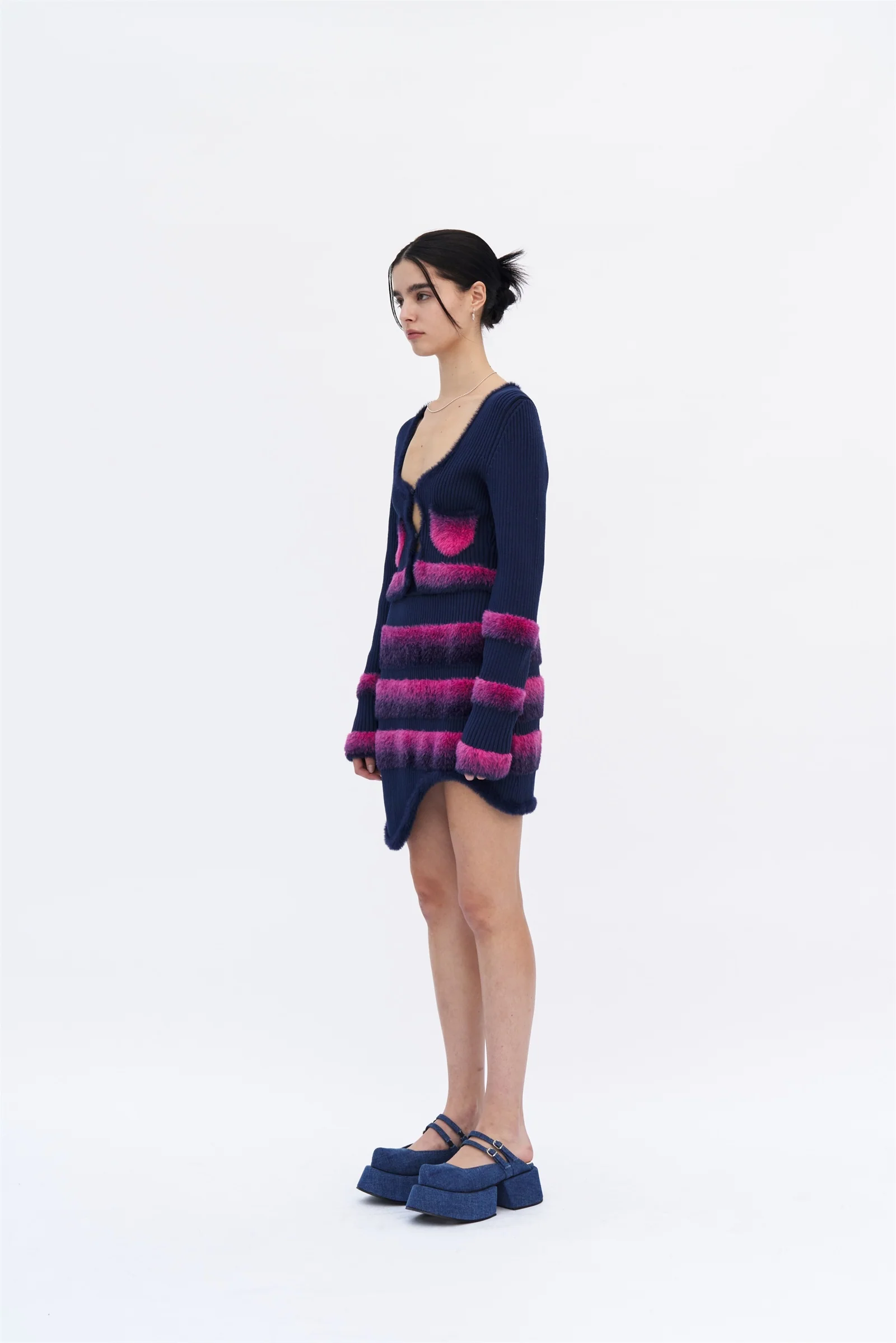MOROSE FAUX FUR TRIMMED CROPPED CARDIGAN - Image 3