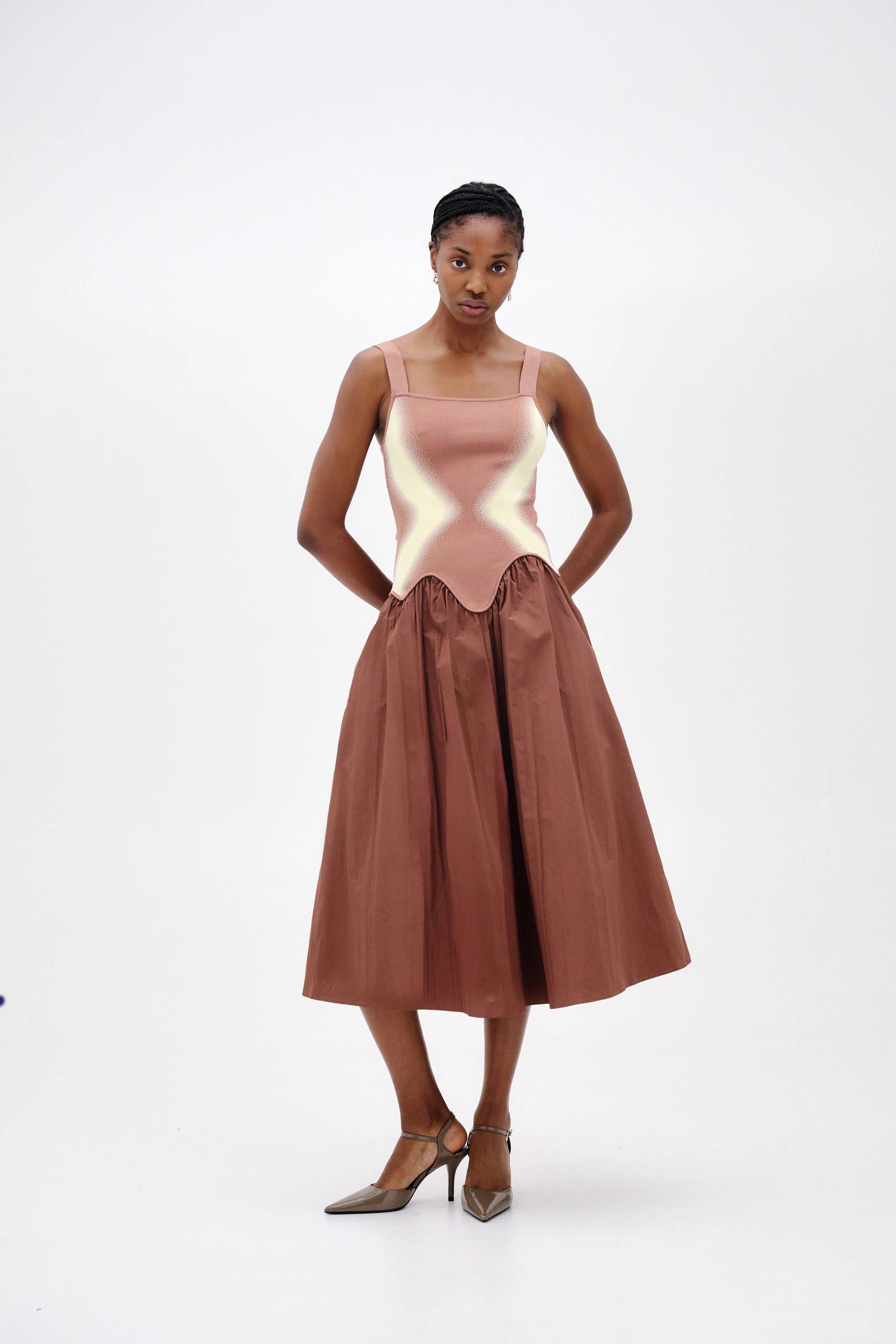 MUSHU MIXED MEDIA TANK DRESS - Image 2