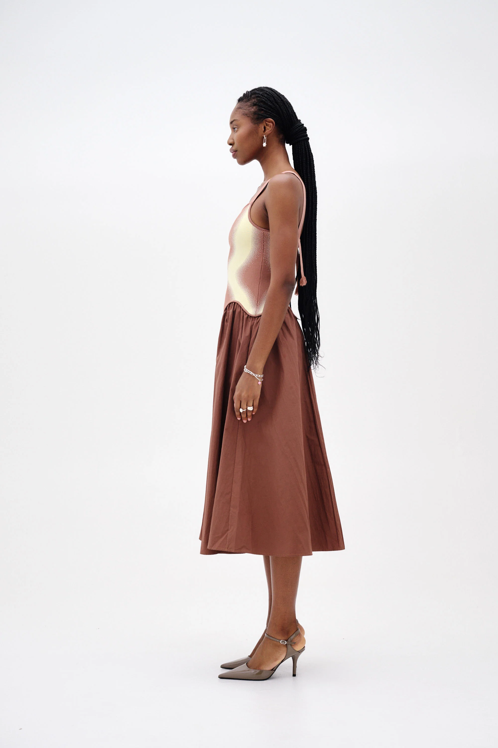 MUSHU MIXED MEDIA TANK DRESS - Image 3