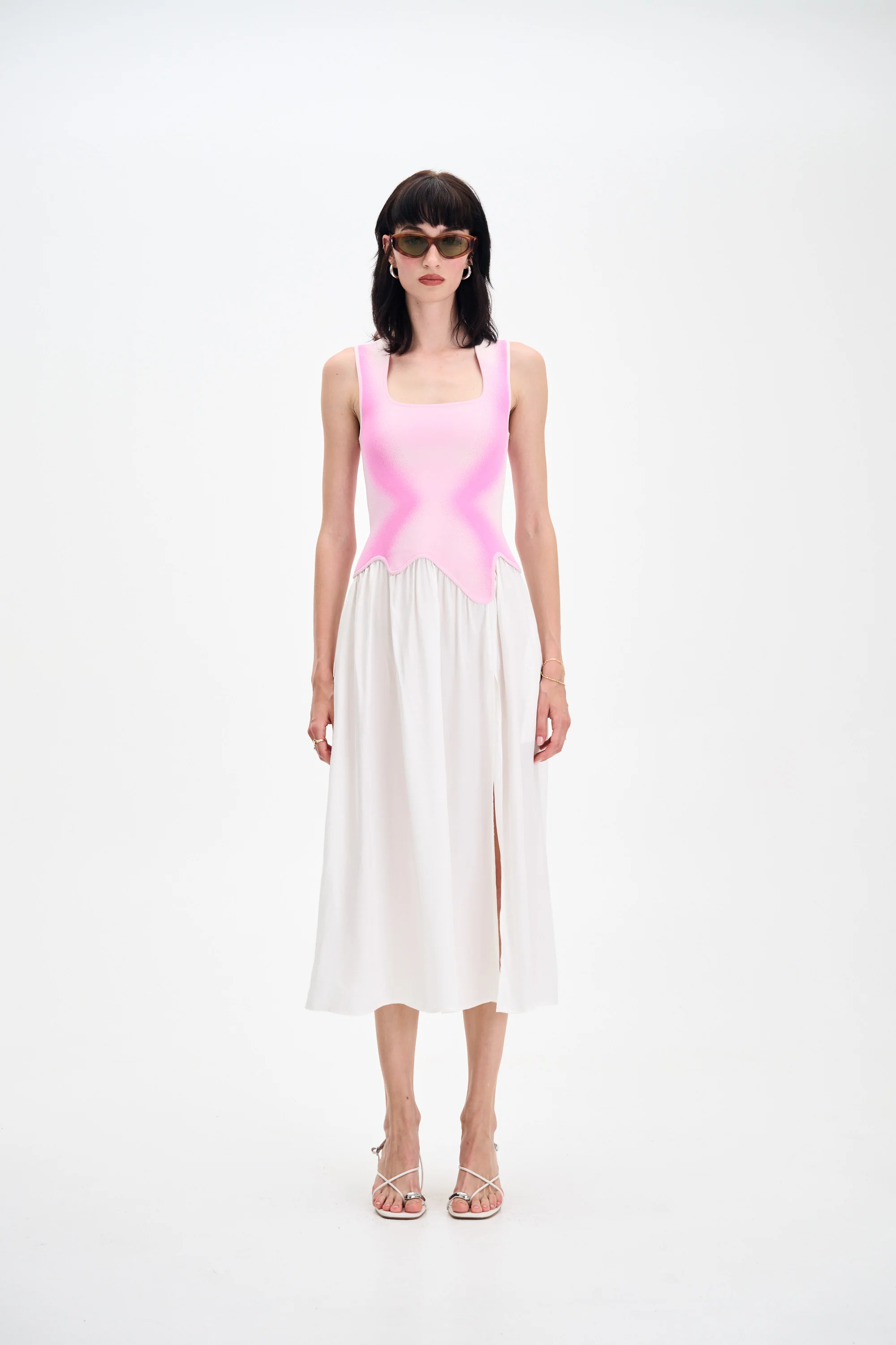 NAGINI MIXED MEDIA DRESS - Image 2