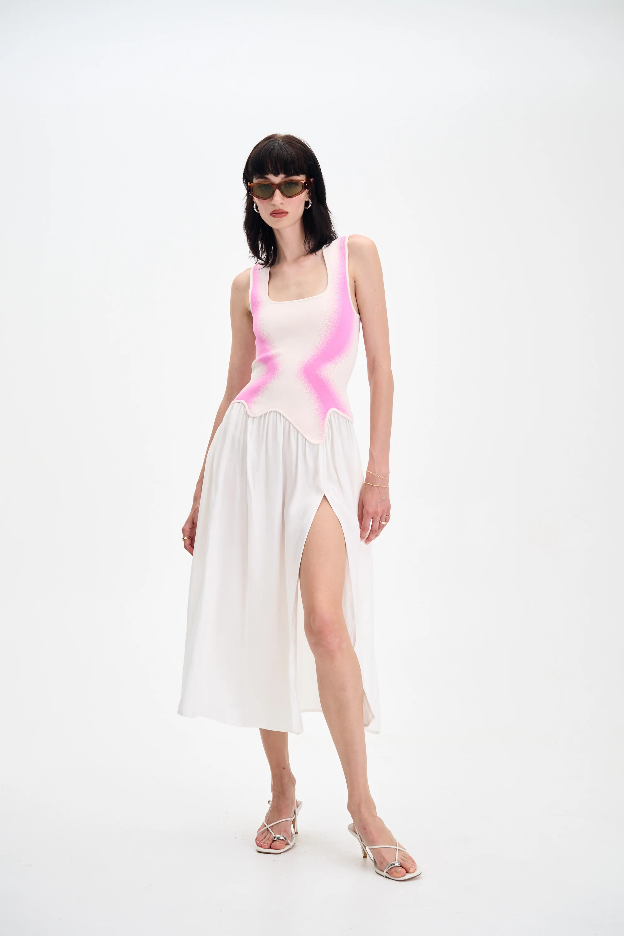 NAGINI MIXED MEDIA DRESS - Image 5