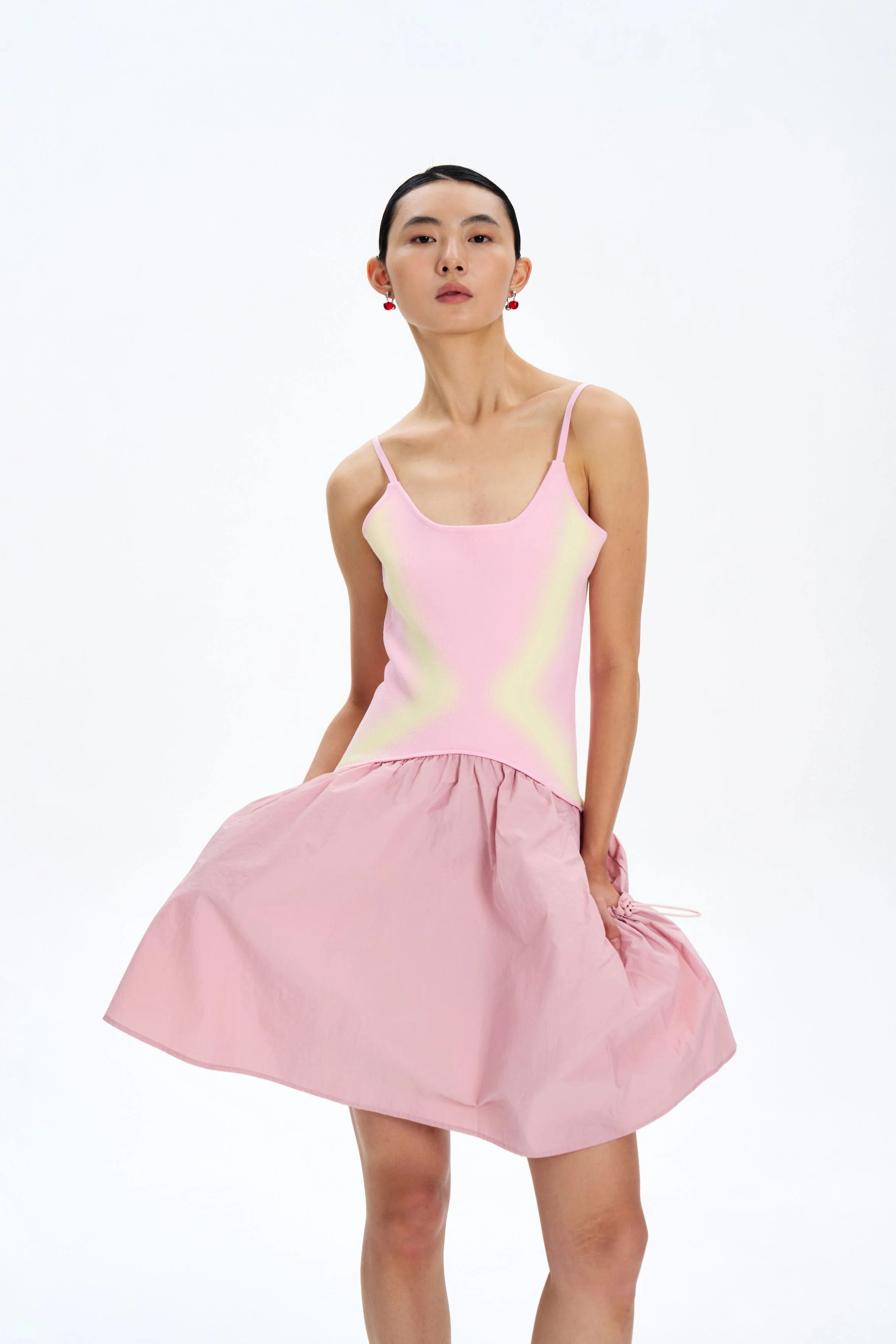 NAOMI MIXED MEDIA MINI DRESS - Image 2