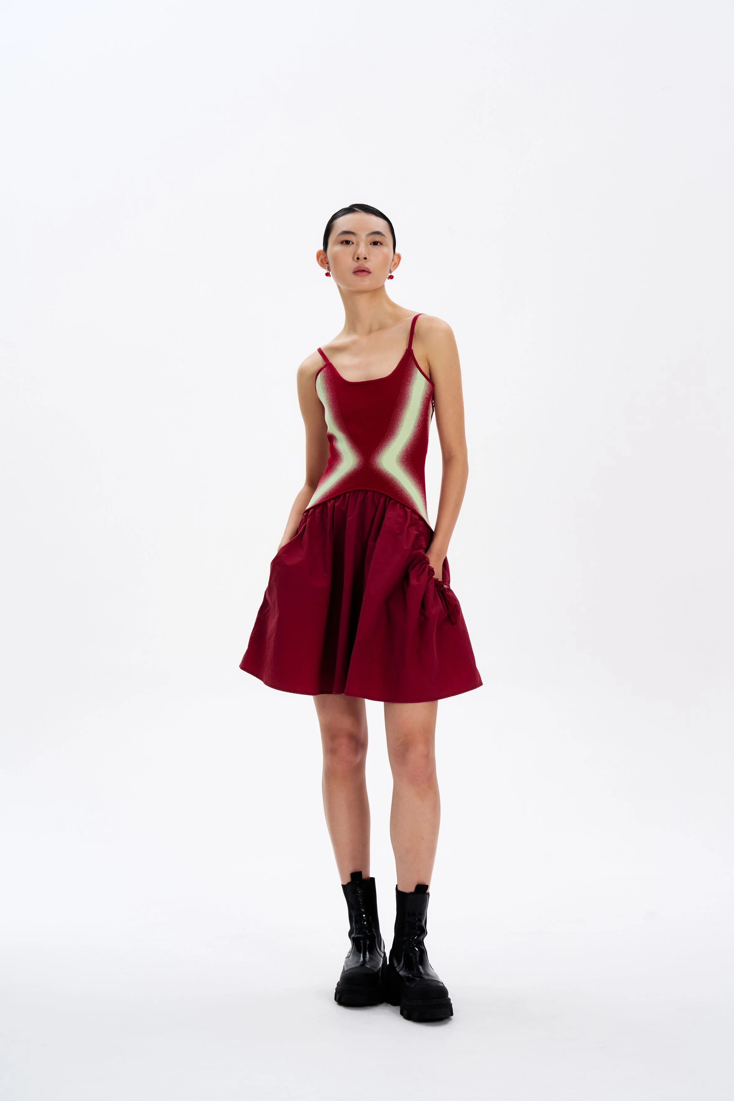NAOMI MIXED MEDIA MINI DRESS - Image 2