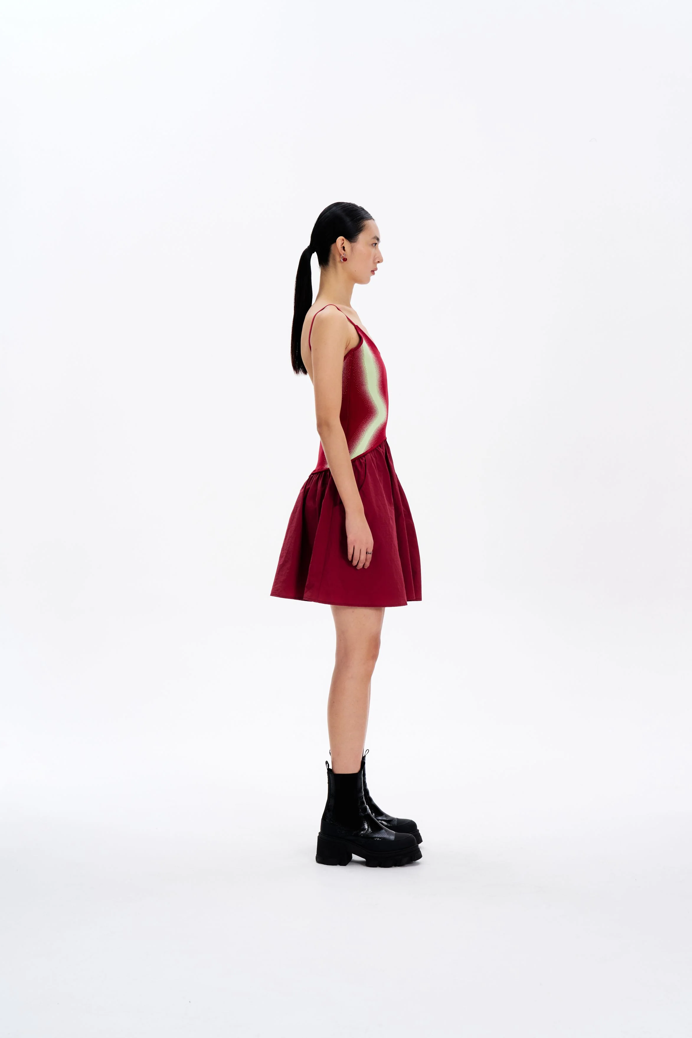 NAOMI MIXED MEDIA MINI DRESS - Image 4