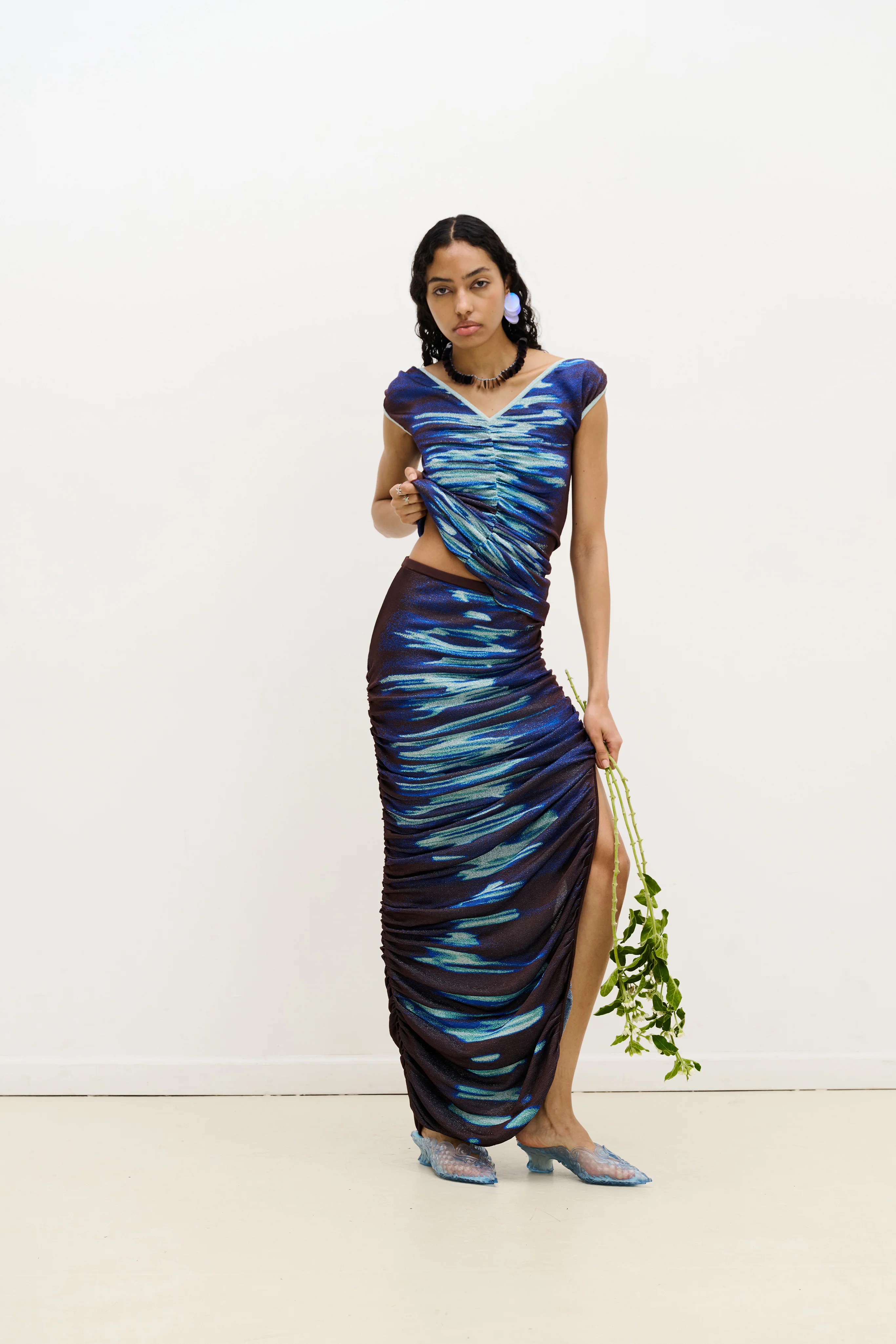 NILE LAKE PRINT LONG SKIRT DRESS - Image 4