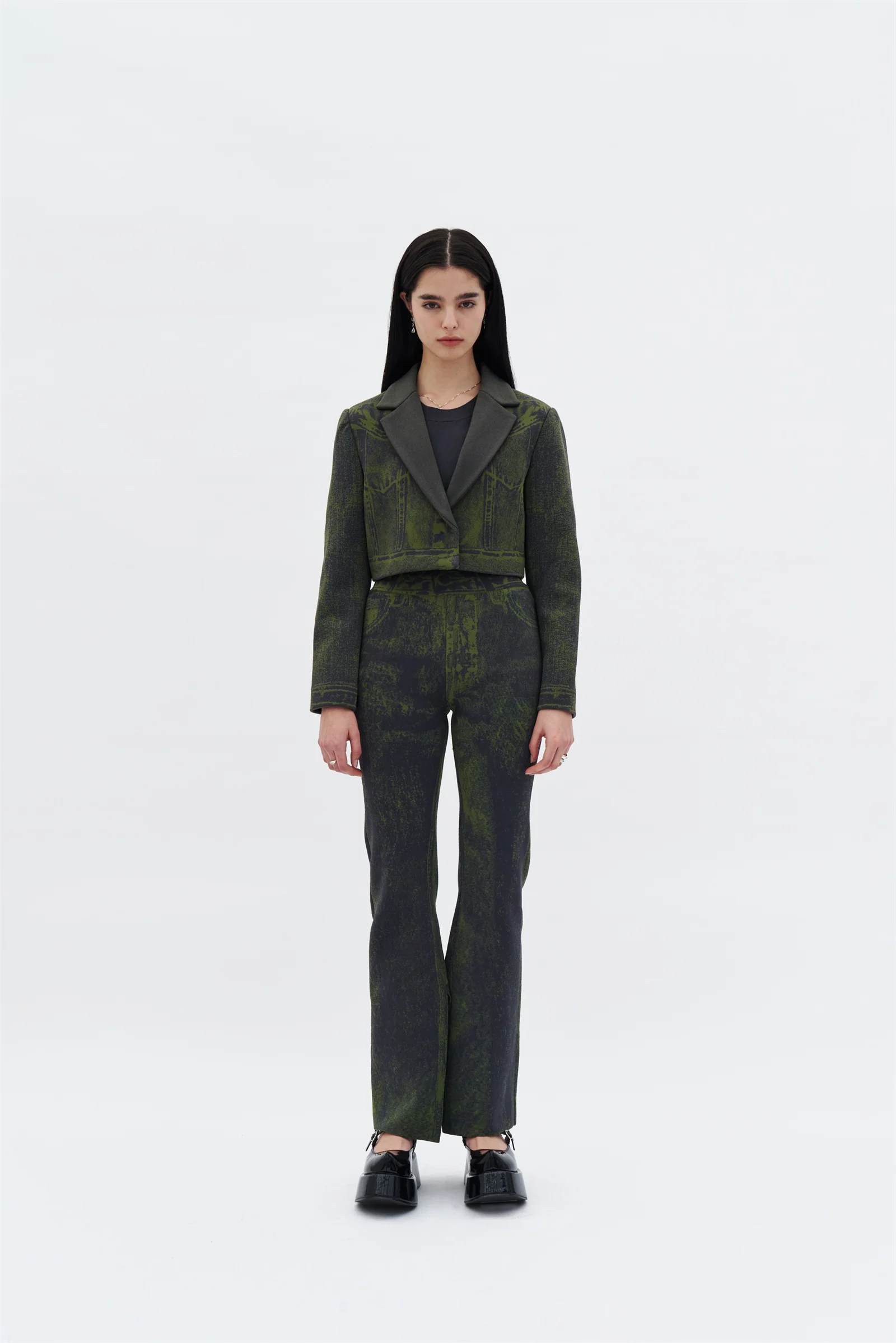 NUDI FAKE DENIM CROPPED JACKET - Image 2