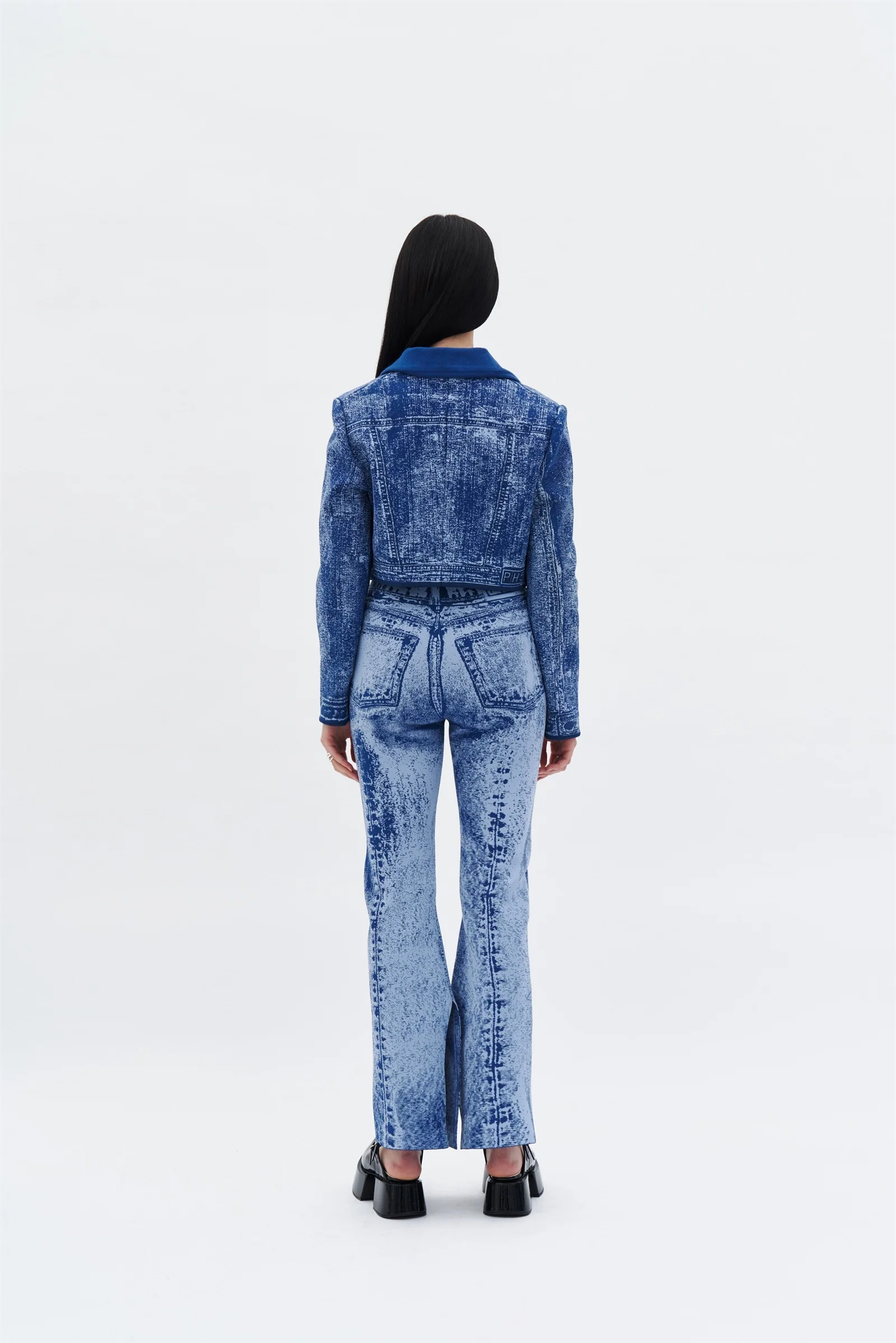 NUDI FAKE DENIM CROPPED JACKET - Image 4