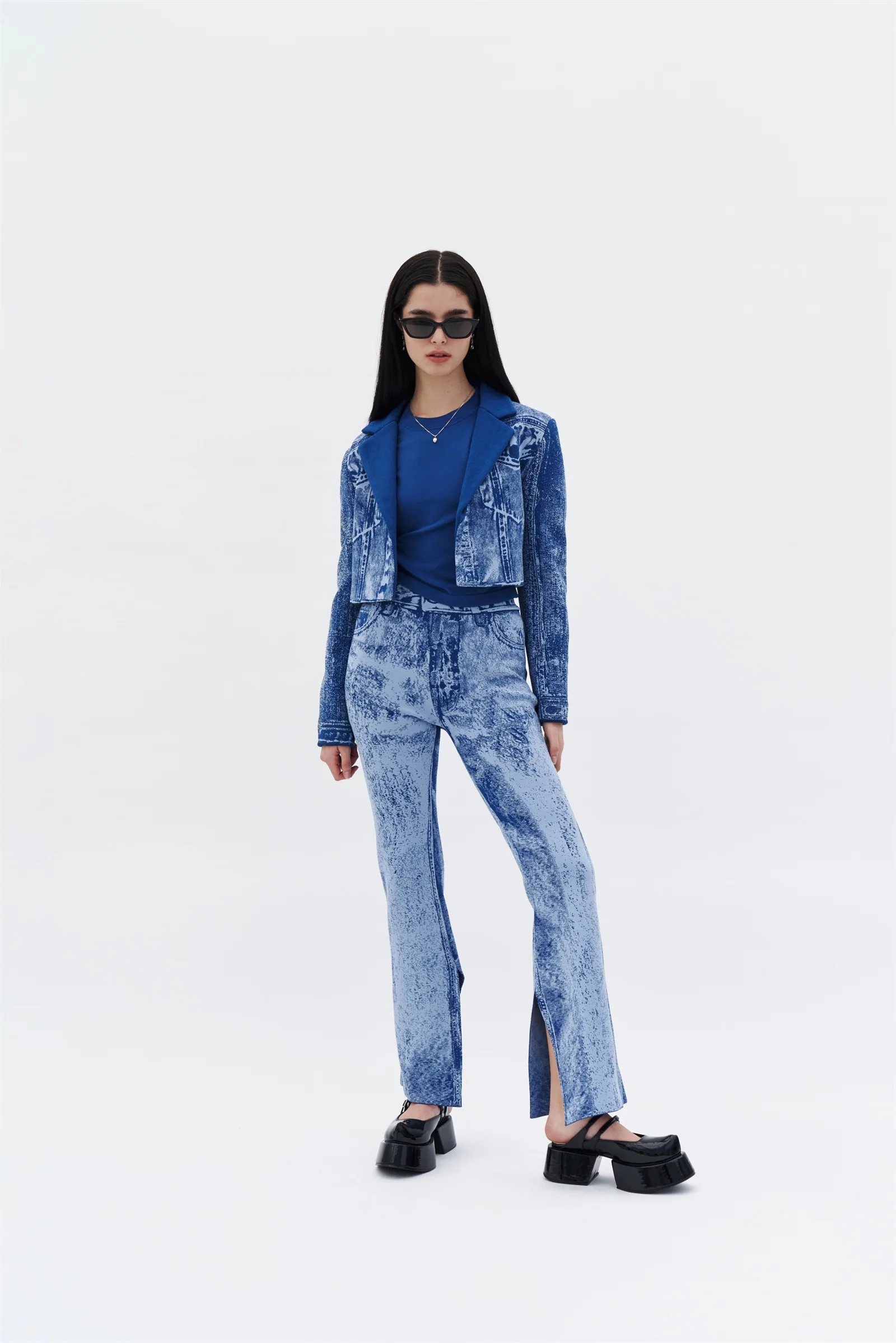 NUDI FAKE DENIM CROPPED JACKET - Image 5
