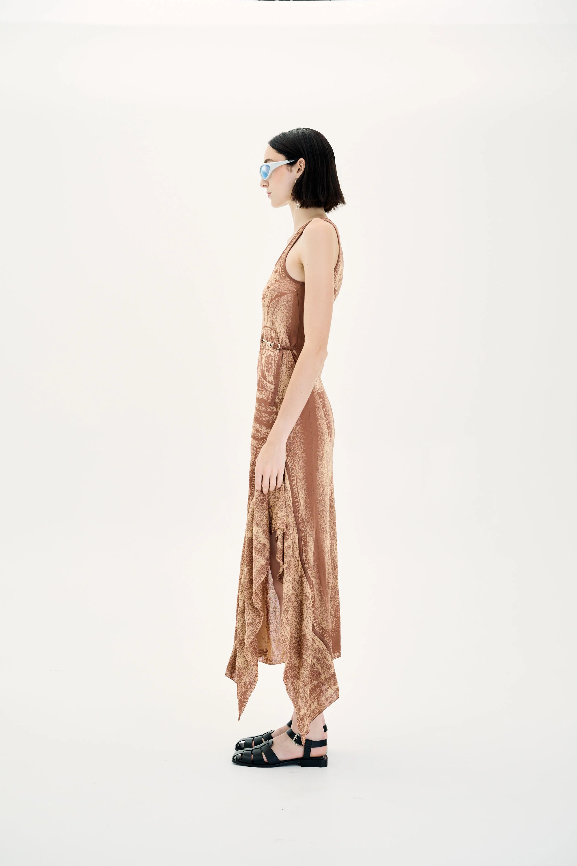 PEONY FAKE DENIM SHEER MAXI TANK DRESS - Image 3