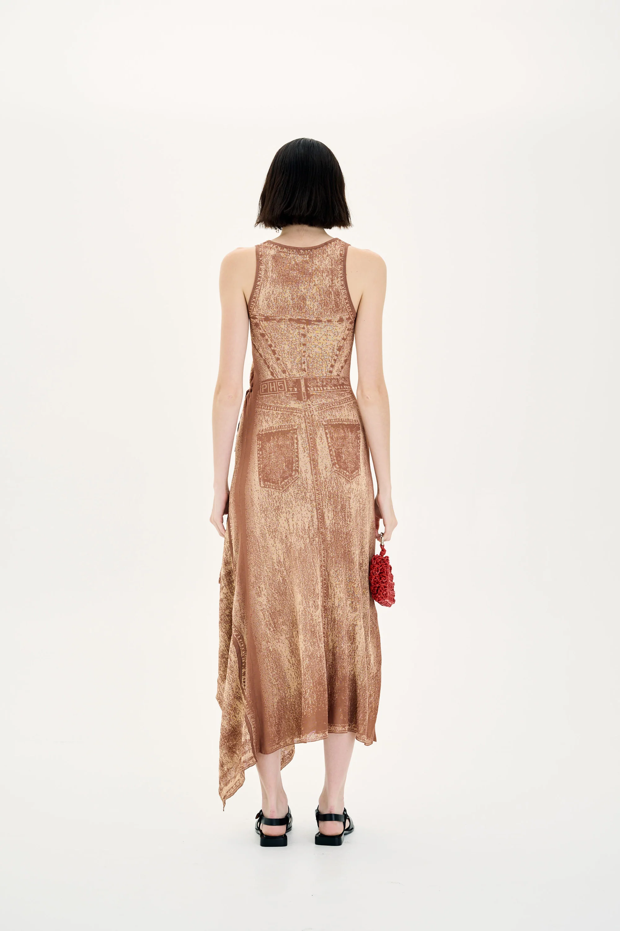 PEONY FAKE DENIM SHEER MAXI TANK DRESS - Image 4