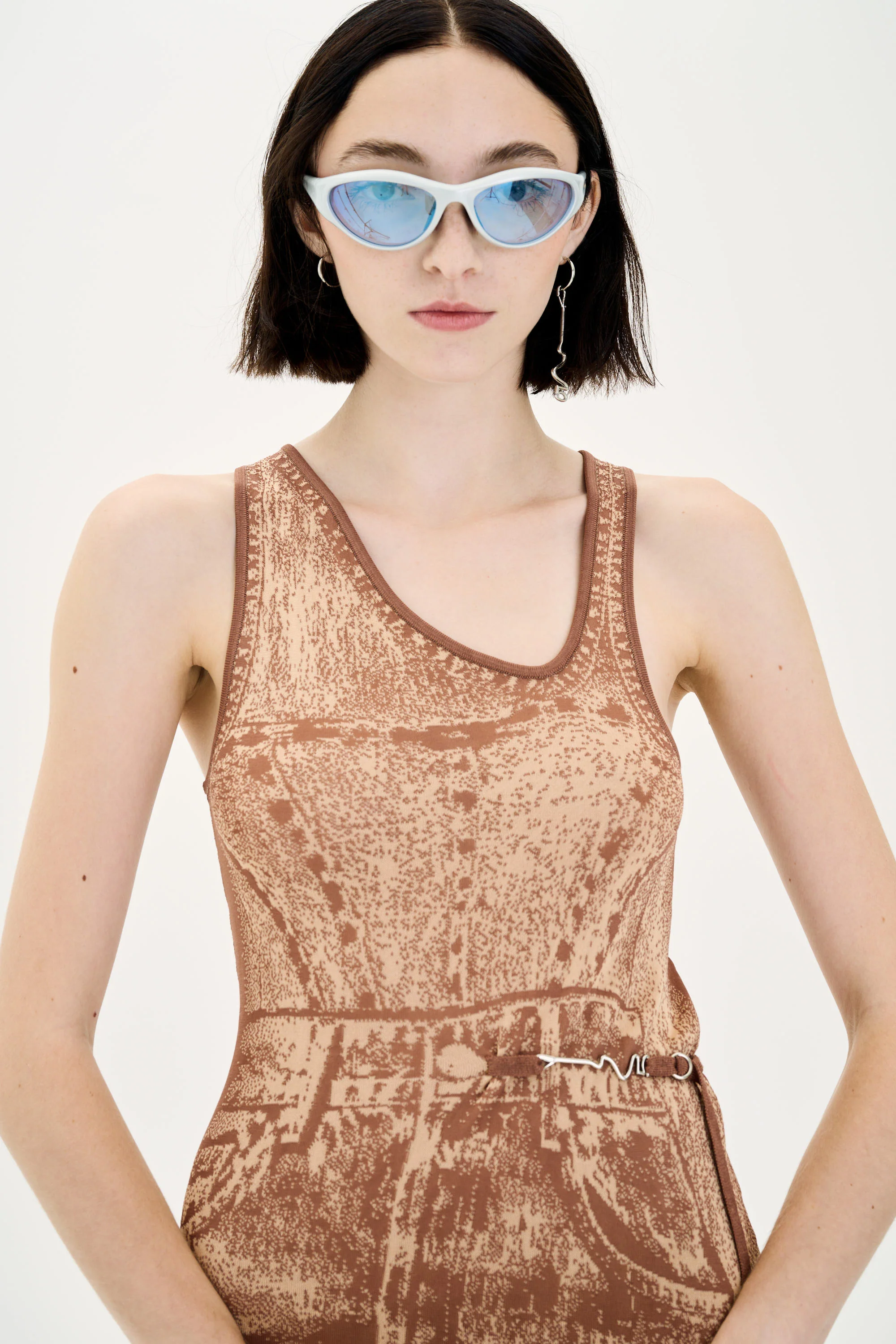 PEONY FAKE DENIM SHEER MAXI TANK DRESS - Image 5