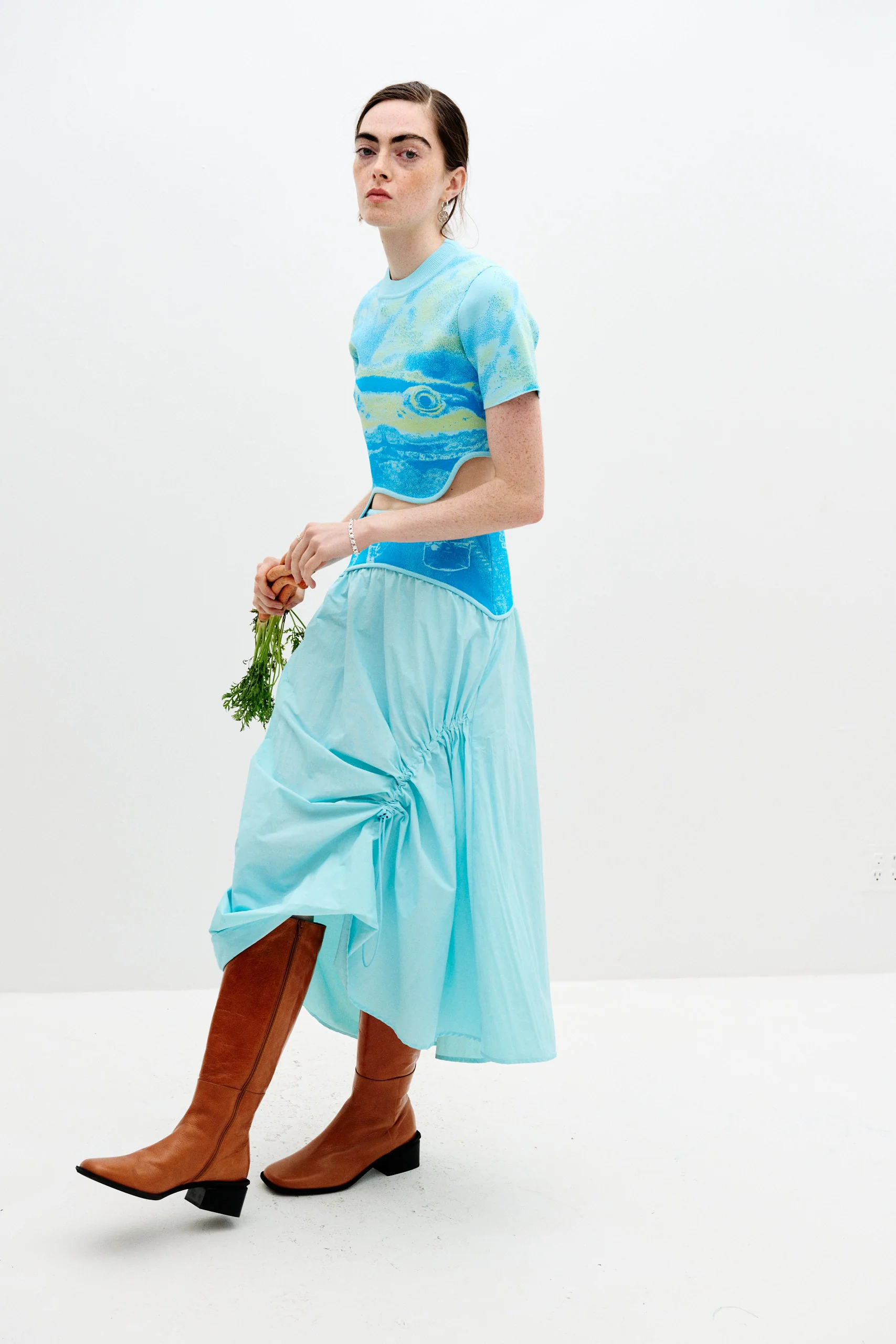 PEONY MIXED MEDIA MAXI SKIRT - Image 3