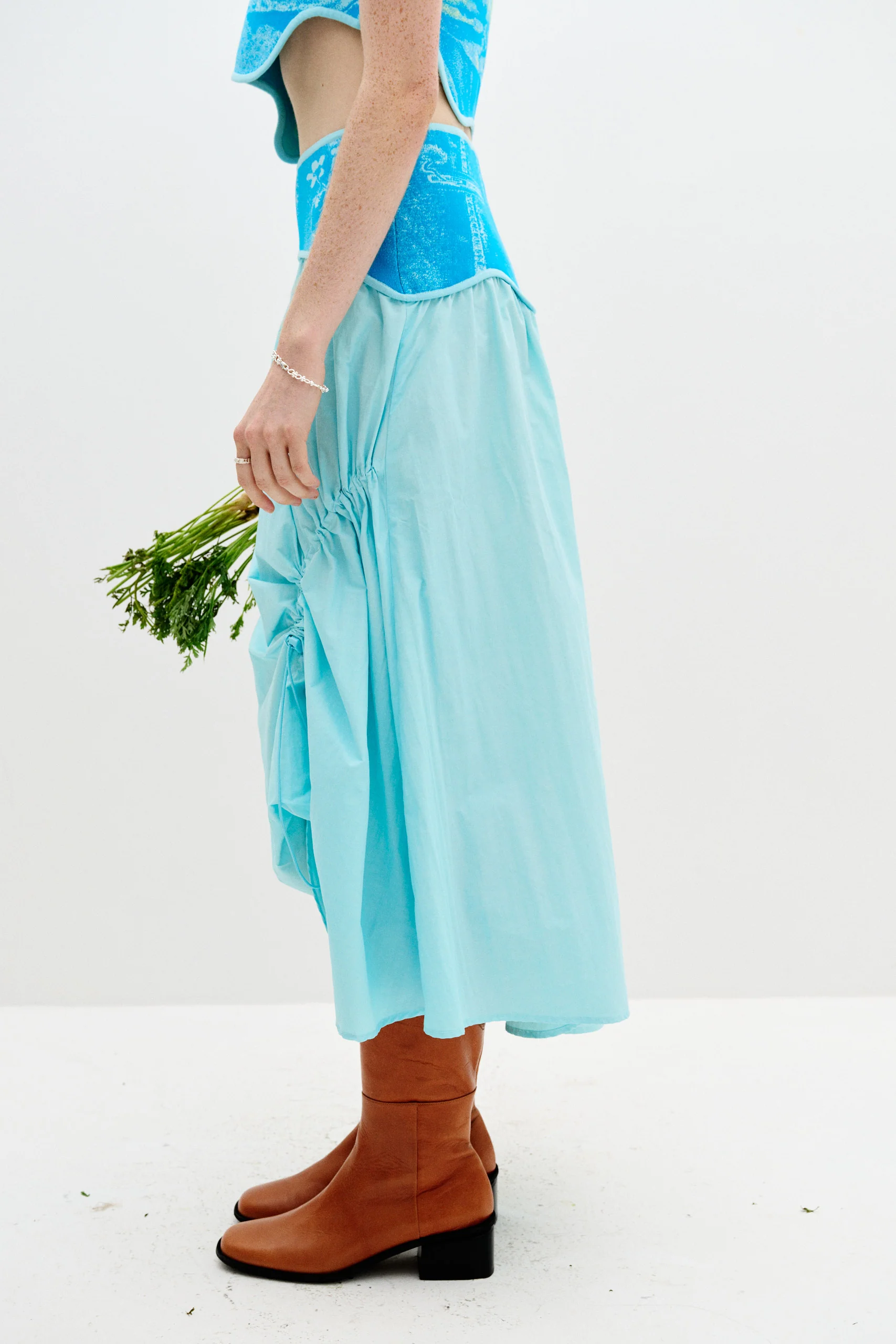 PEONY MIXED MEDIA MAXI SKIRT - Image 4