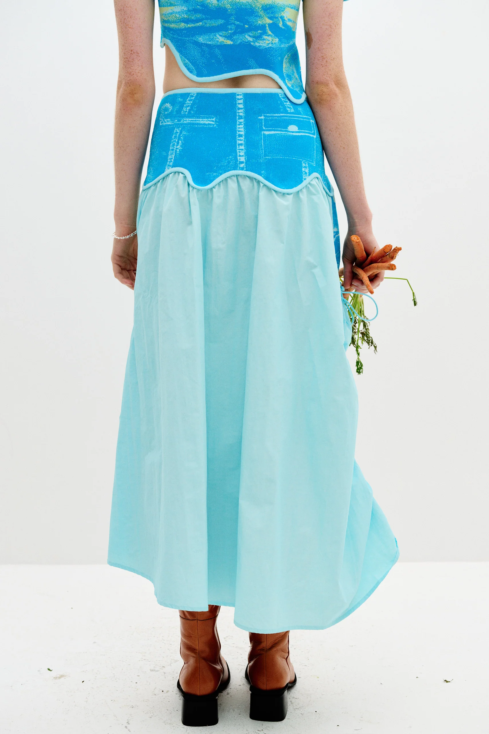 PEONY MIXED MEDIA MAXI SKIRT - Image 5