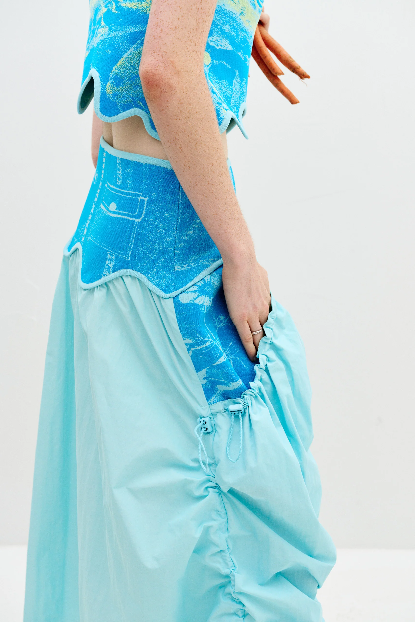 PEONY MIXED MEDIA MAXI SKIRT - Image 6