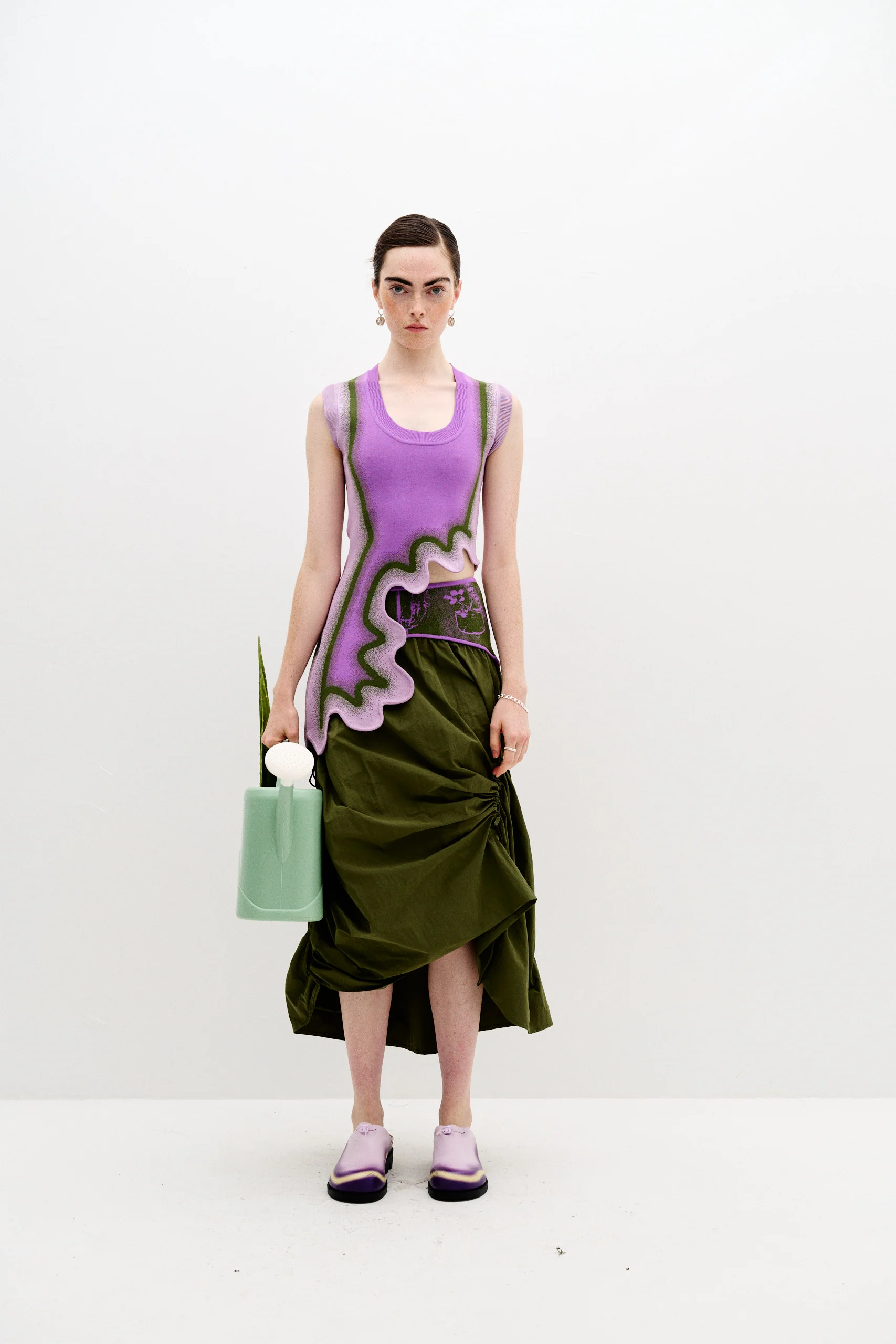 PEONY MIXED MEDIA MAXI SKIRT - Image 2