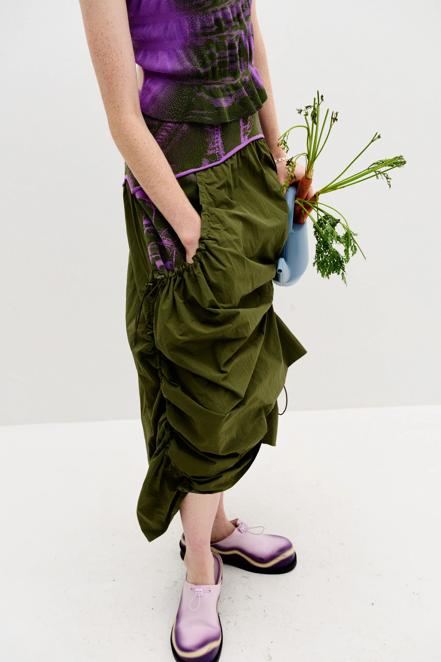 PEONY MIXED MEDIA MAXI SKIRT - Image 4