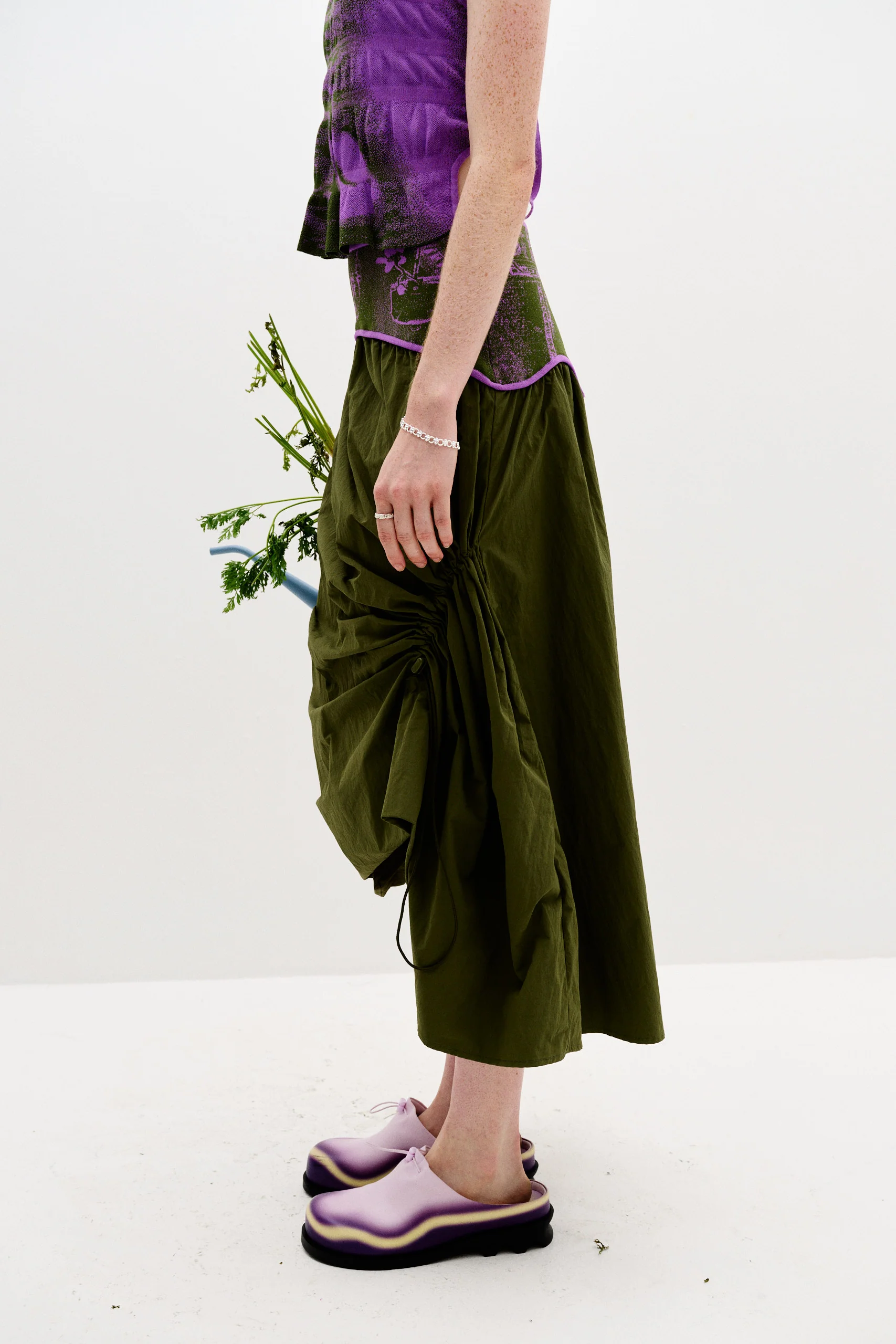 PEONY MIXED MEDIA MAXI SKIRT - Image 5