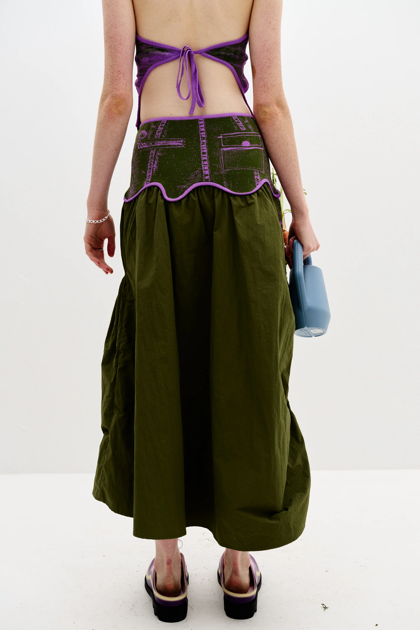 PEONY MIXED MEDIA MAXI SKIRT - Image 6