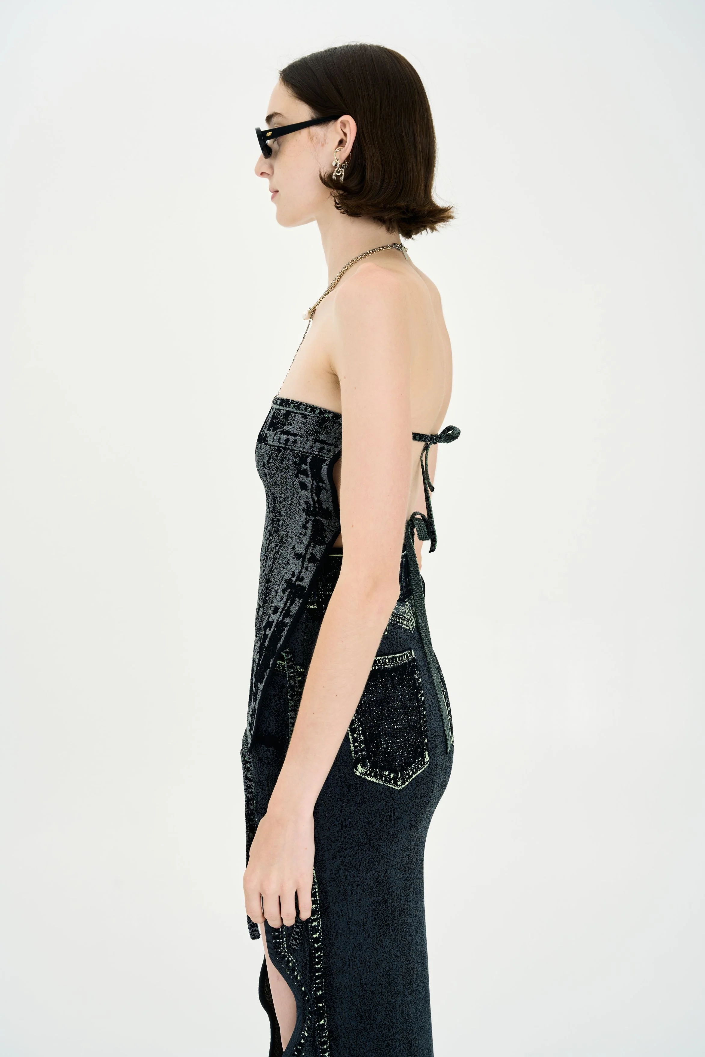 PHULA DNIM PRINT BACKLESS TOP - Image 4