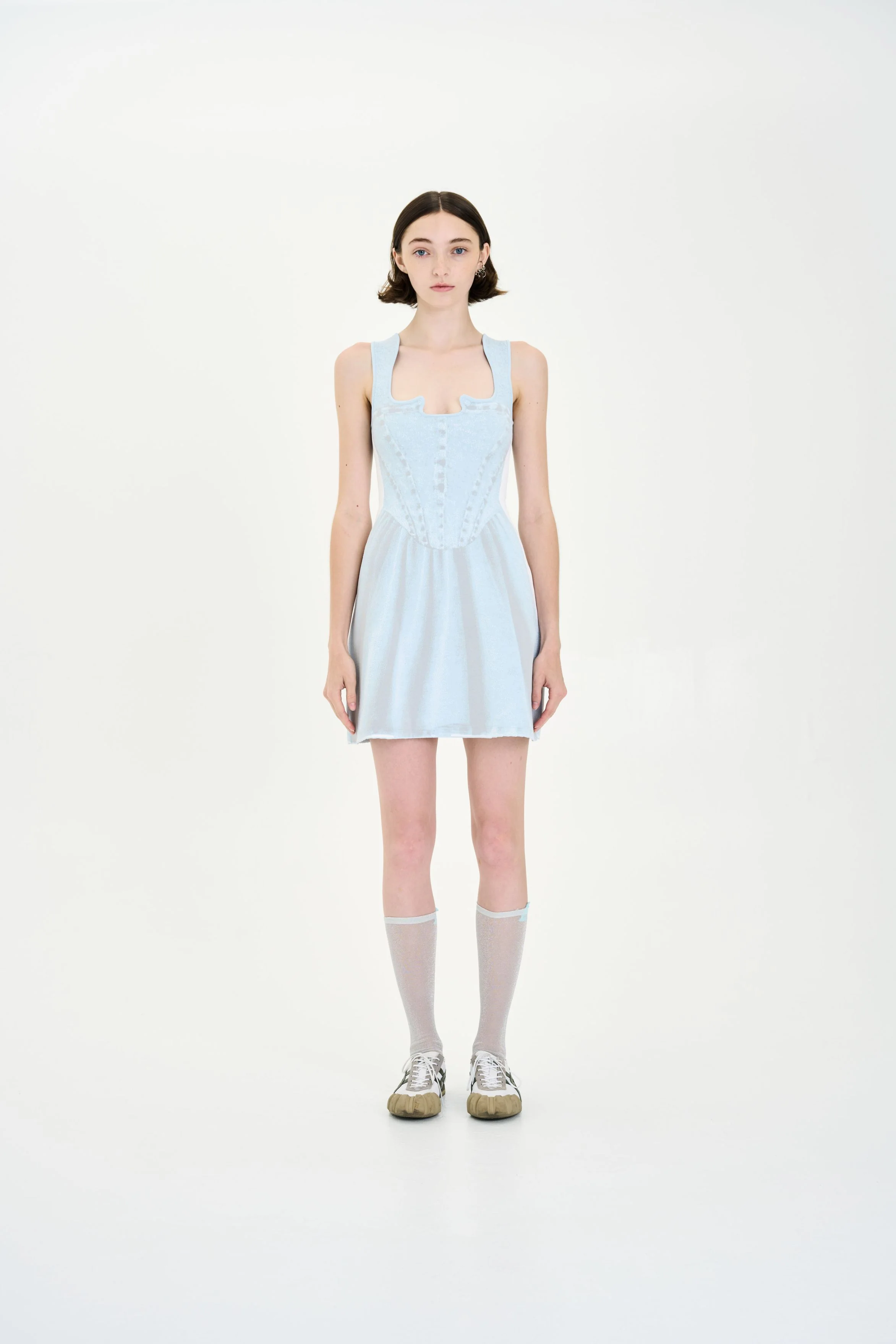 POPPY DENIM PRINT MINI TANK DRESS - Image 2