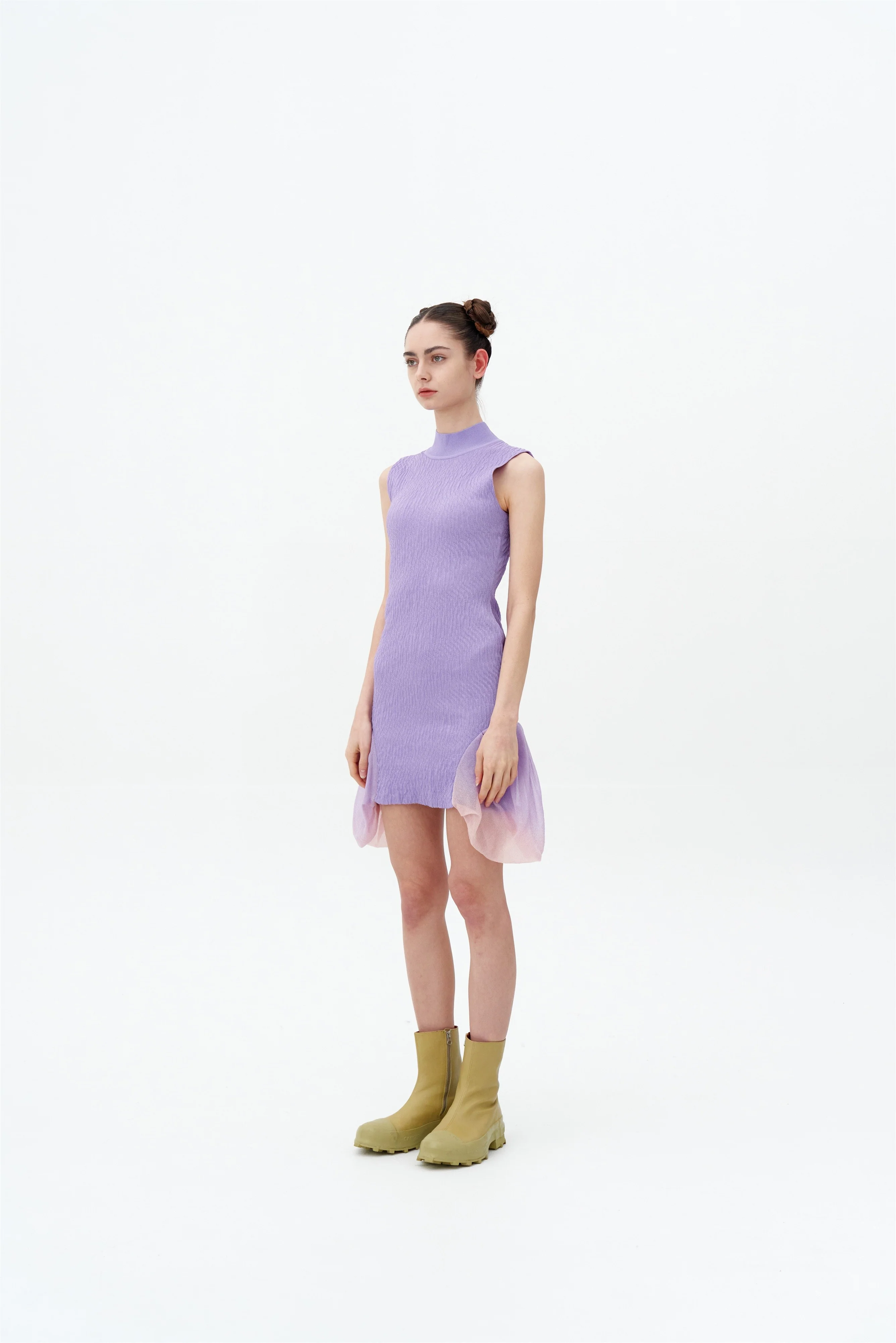 PORTIA 3D-BUBBLE RUCHED SLEEVELESS DRESS - Image 2