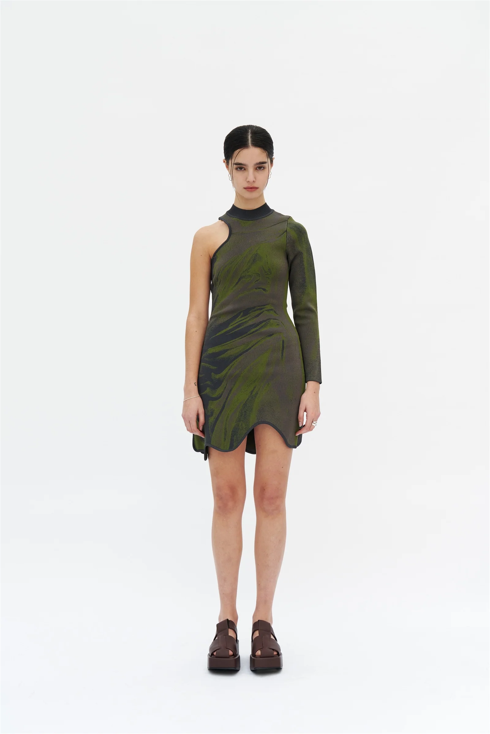 REX ONE SLEEVE WAVY DRESS - Image 2