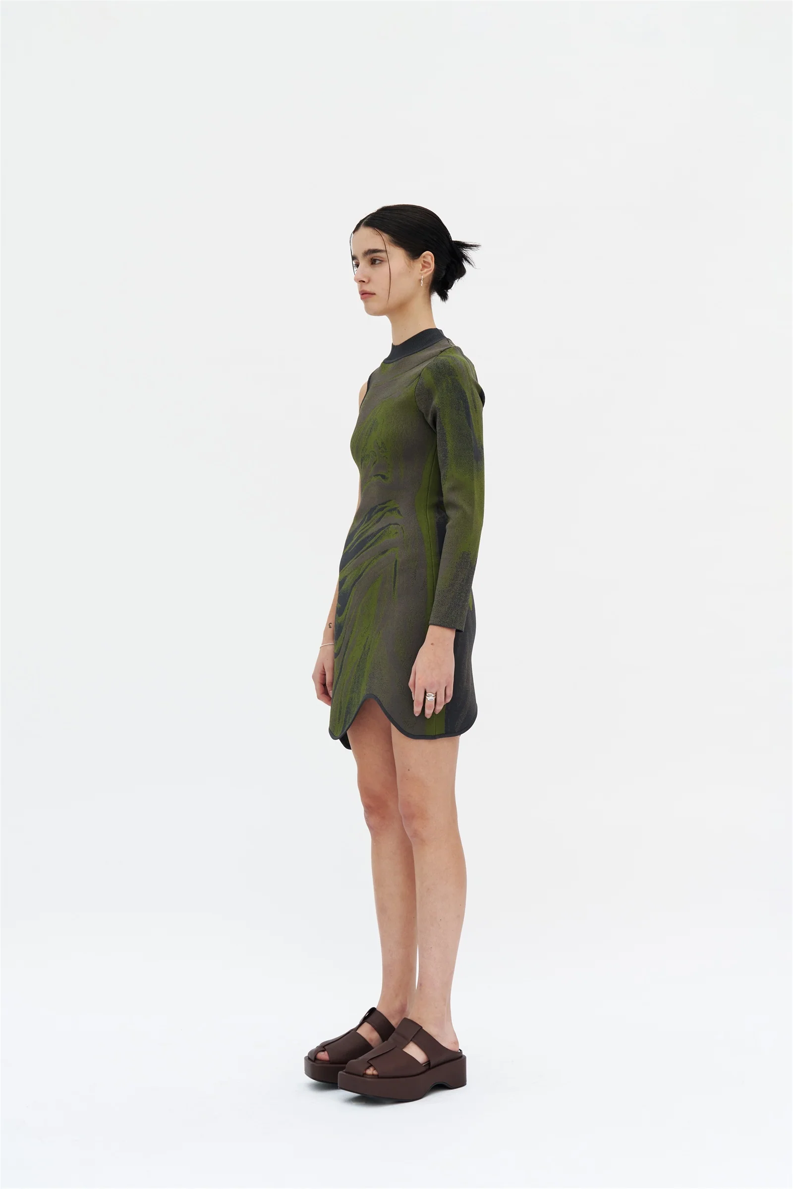 REX ONE SLEEVE WAVY DRESS - Image 3