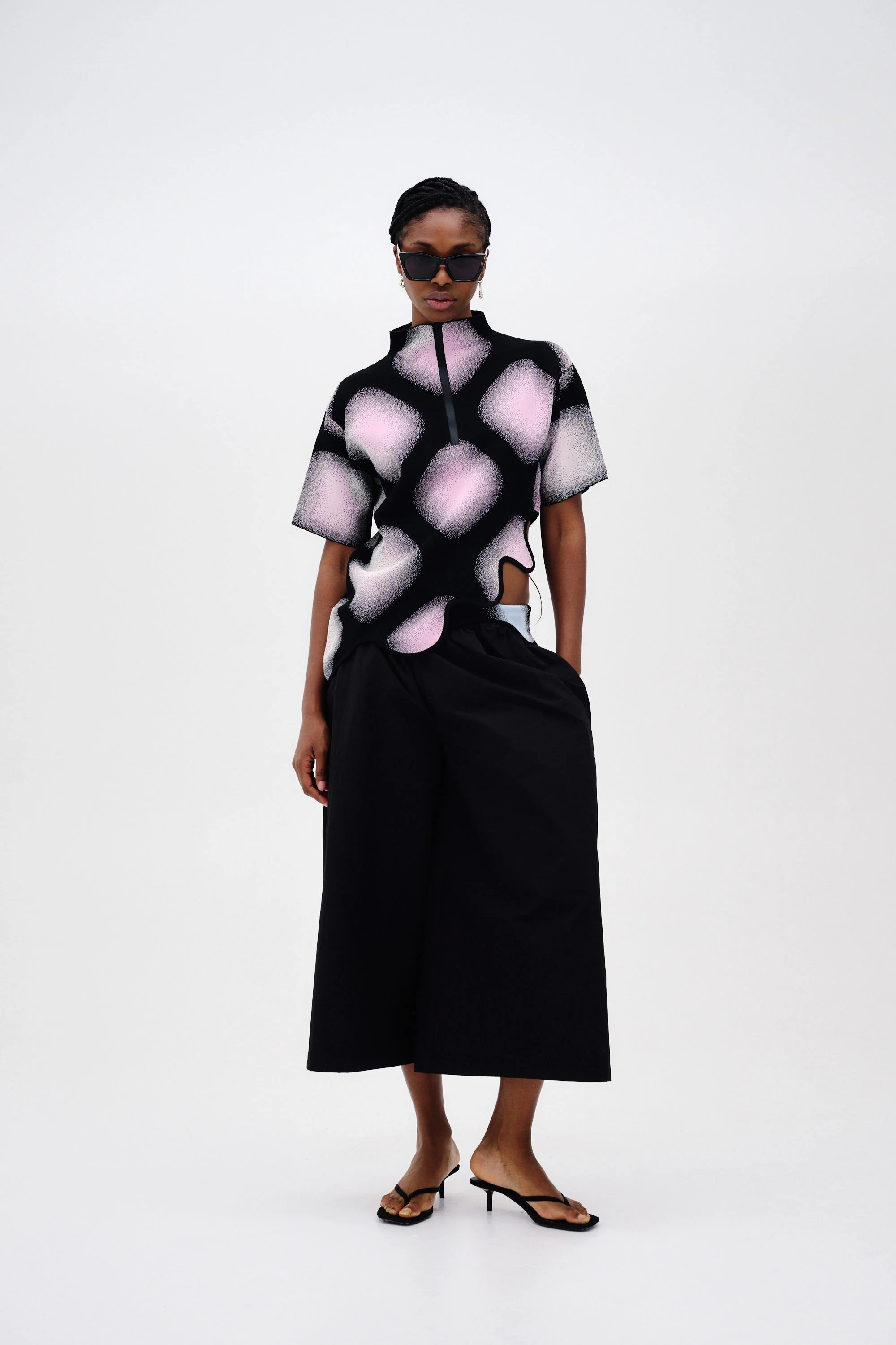 RINGO UV REACTIVE PLAID TOP WITH WAVY HEM - Image 4