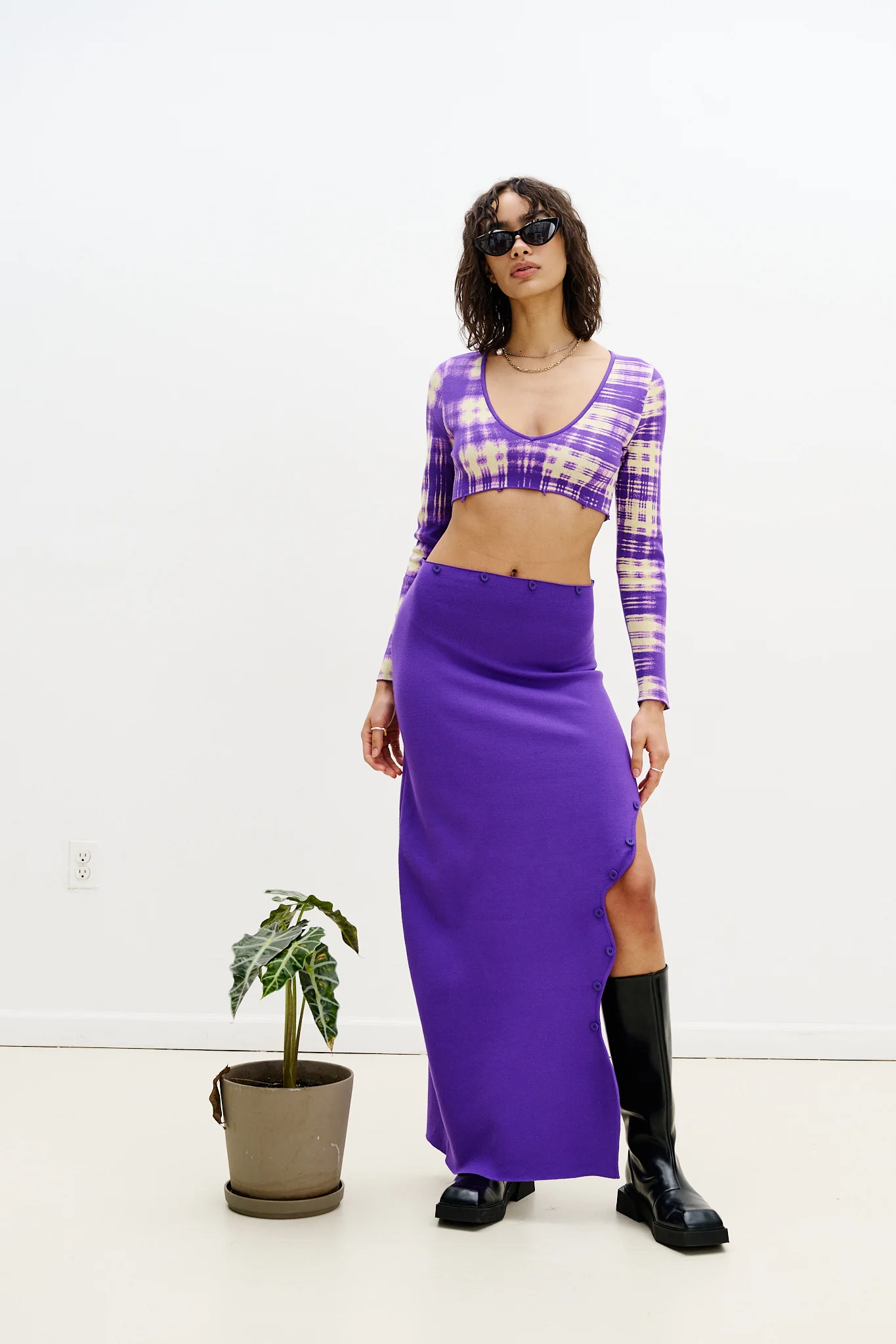 ROSIE COLORBLOCK V-NECK LONG DRESS - Image 3