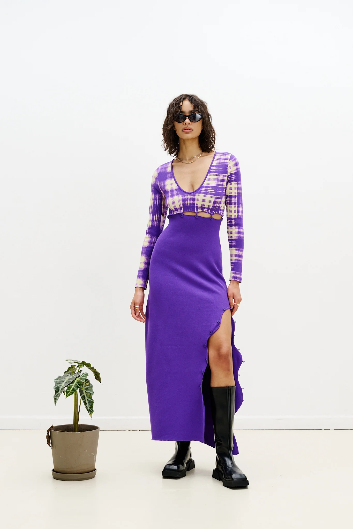 ROSIE COLORBLOCK V-NECK LONG DRESS - Image 5