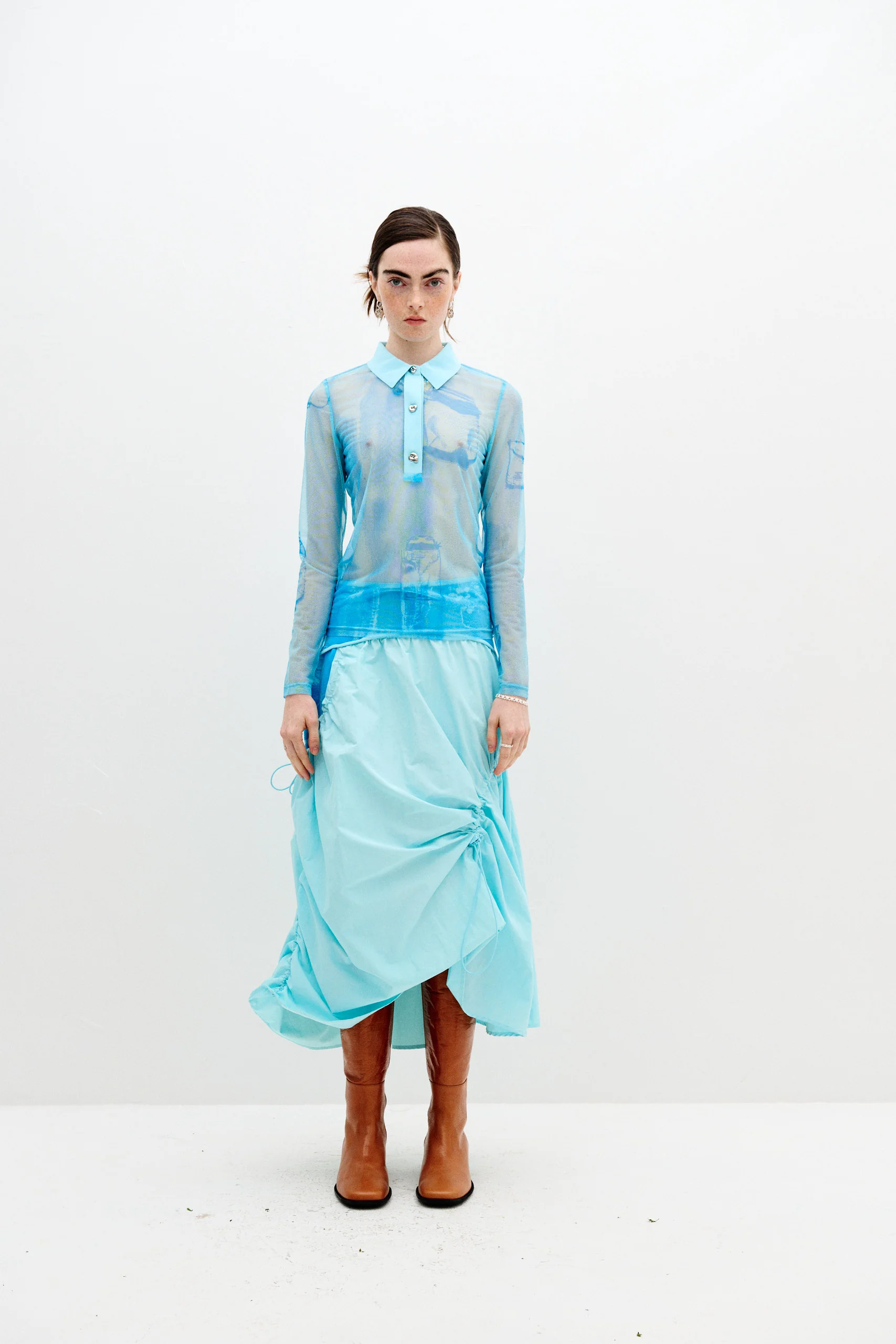 SCARLET MIXED MEDIA SHEER SHIRT - Image 2